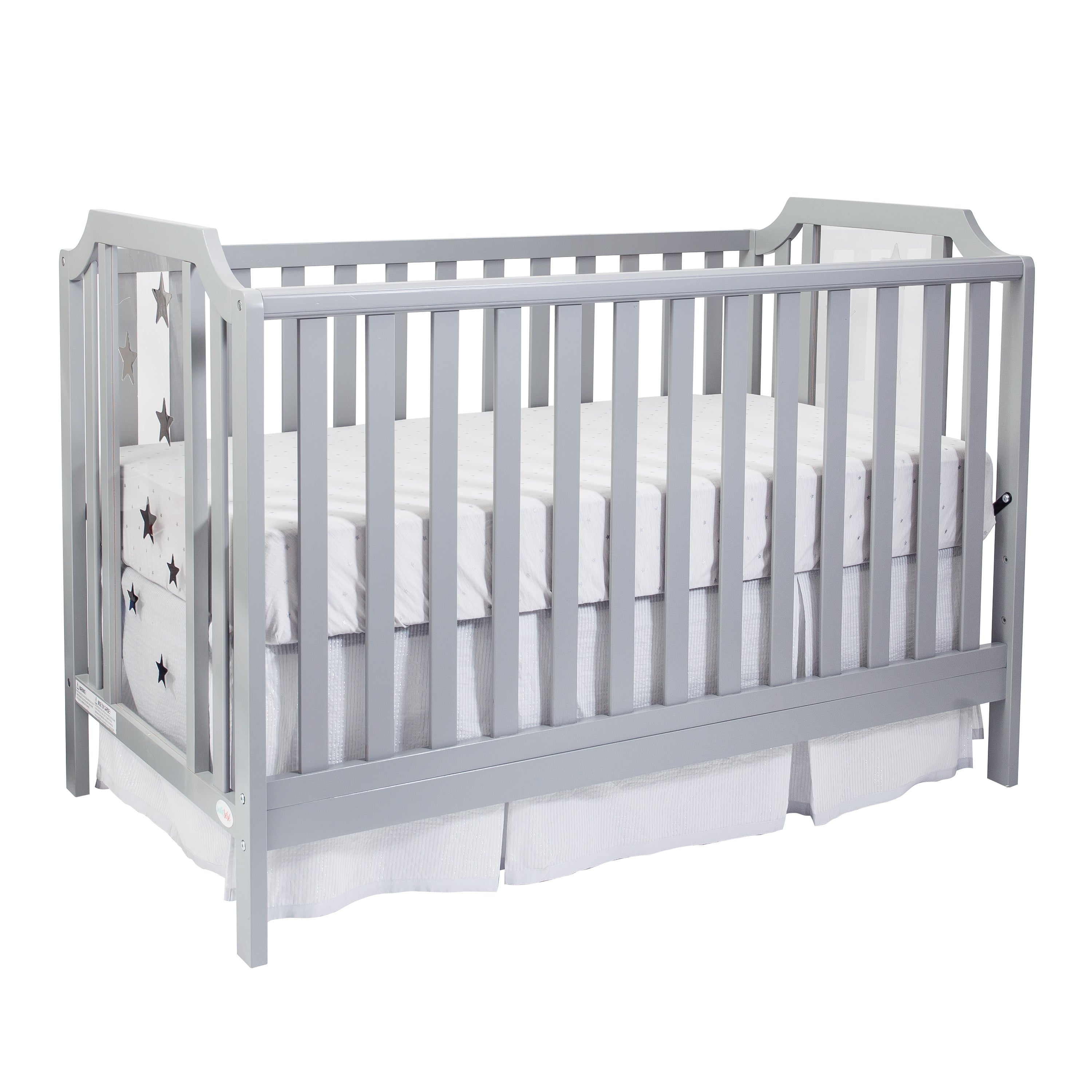 Celeste 3-in-1 Convertible Island Crib Light Gray