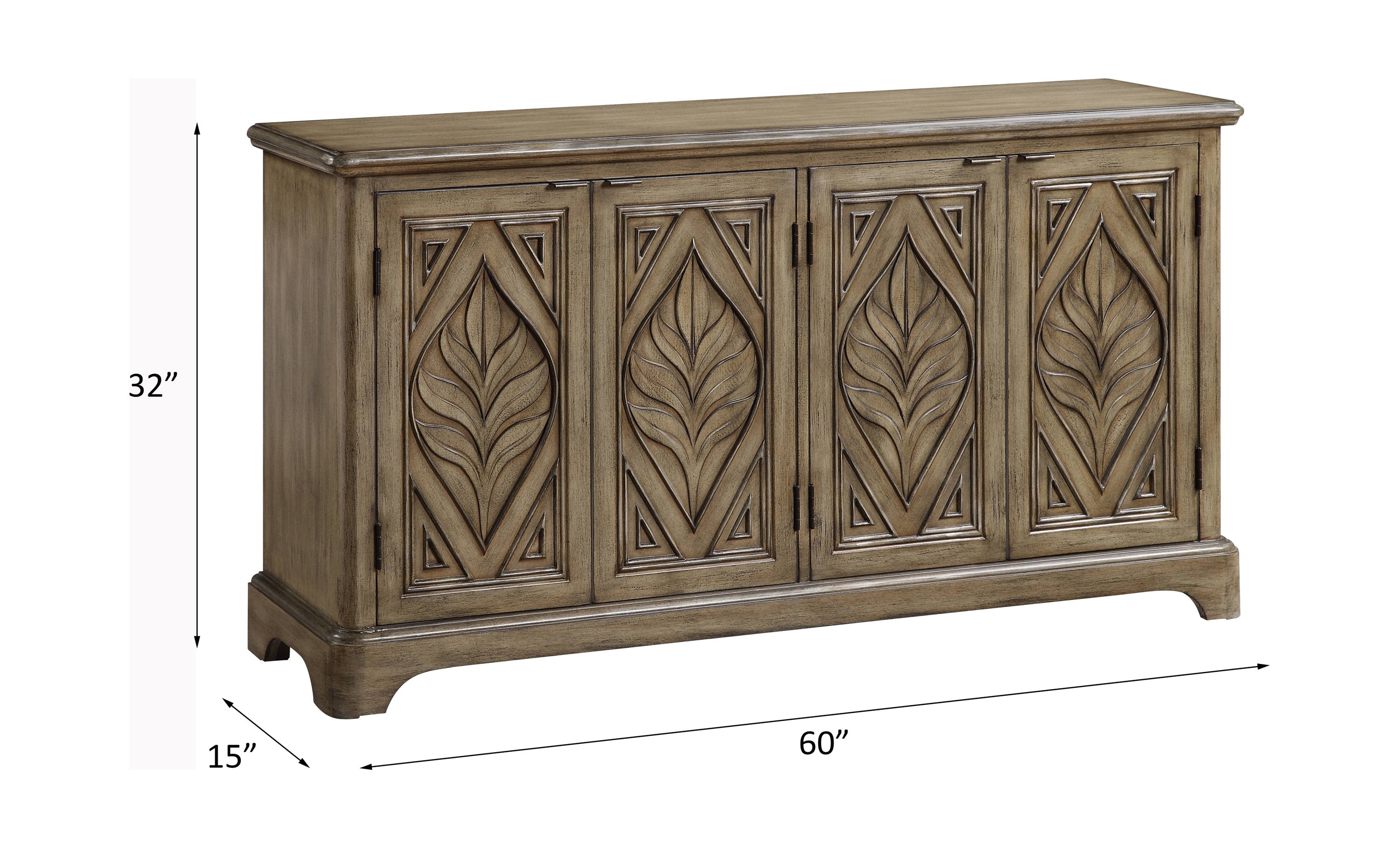 ACME Orana Console Table in Oak Finish AC00198