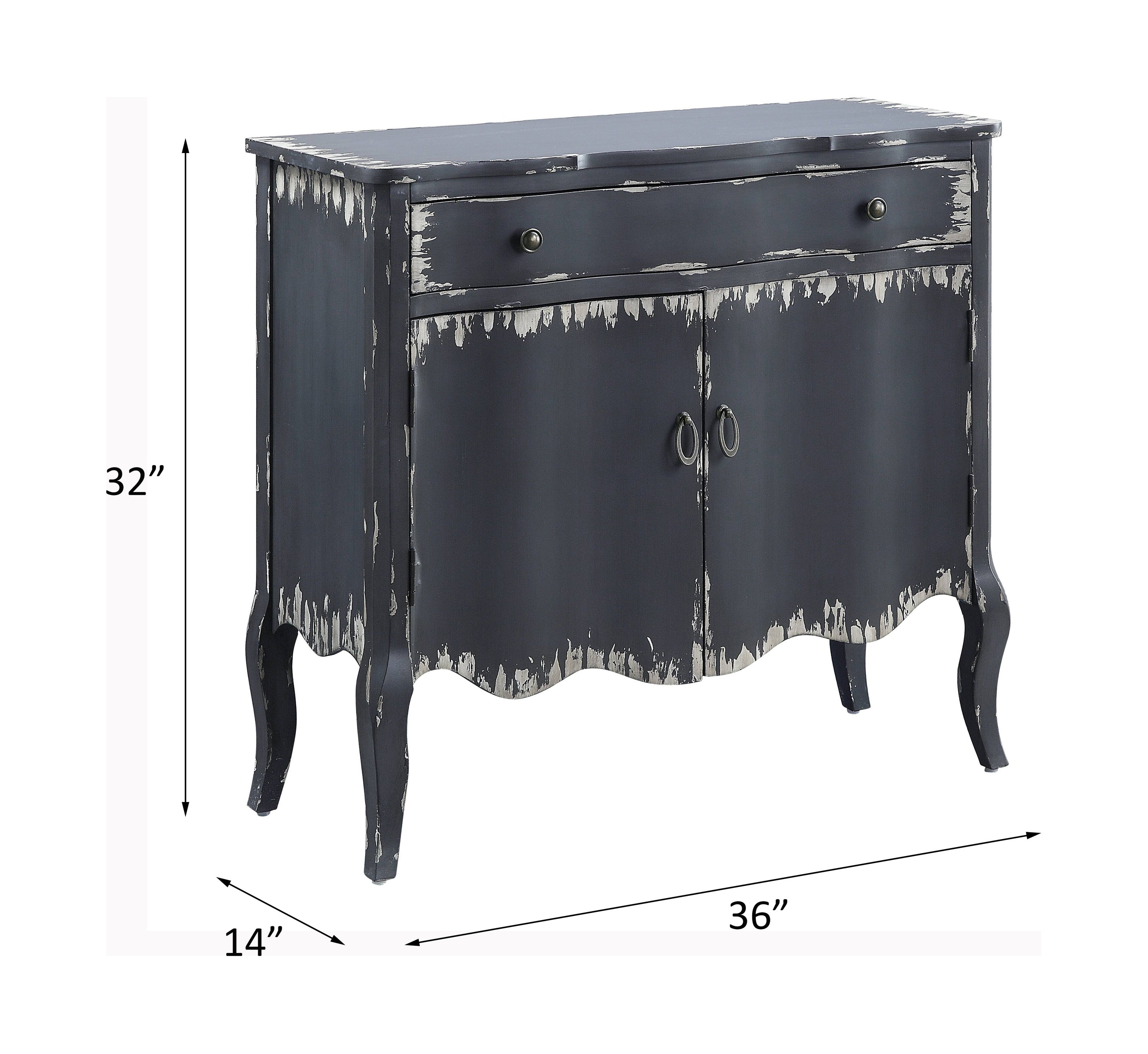 ACME Deianira Console Table in Antique Gray Finish AC00287