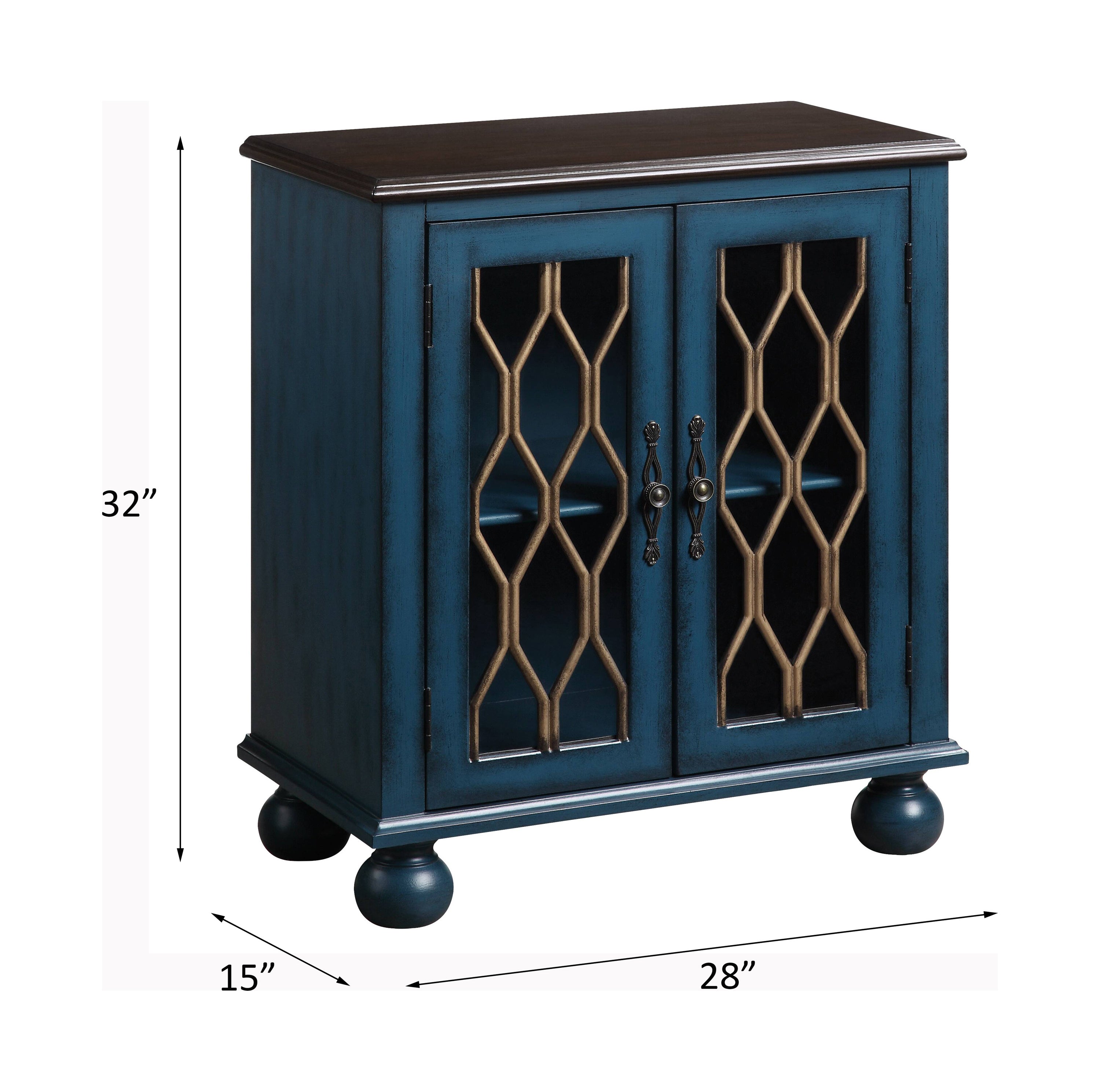 ACME Lassie Console Table in Antique Blue Finish AC00195