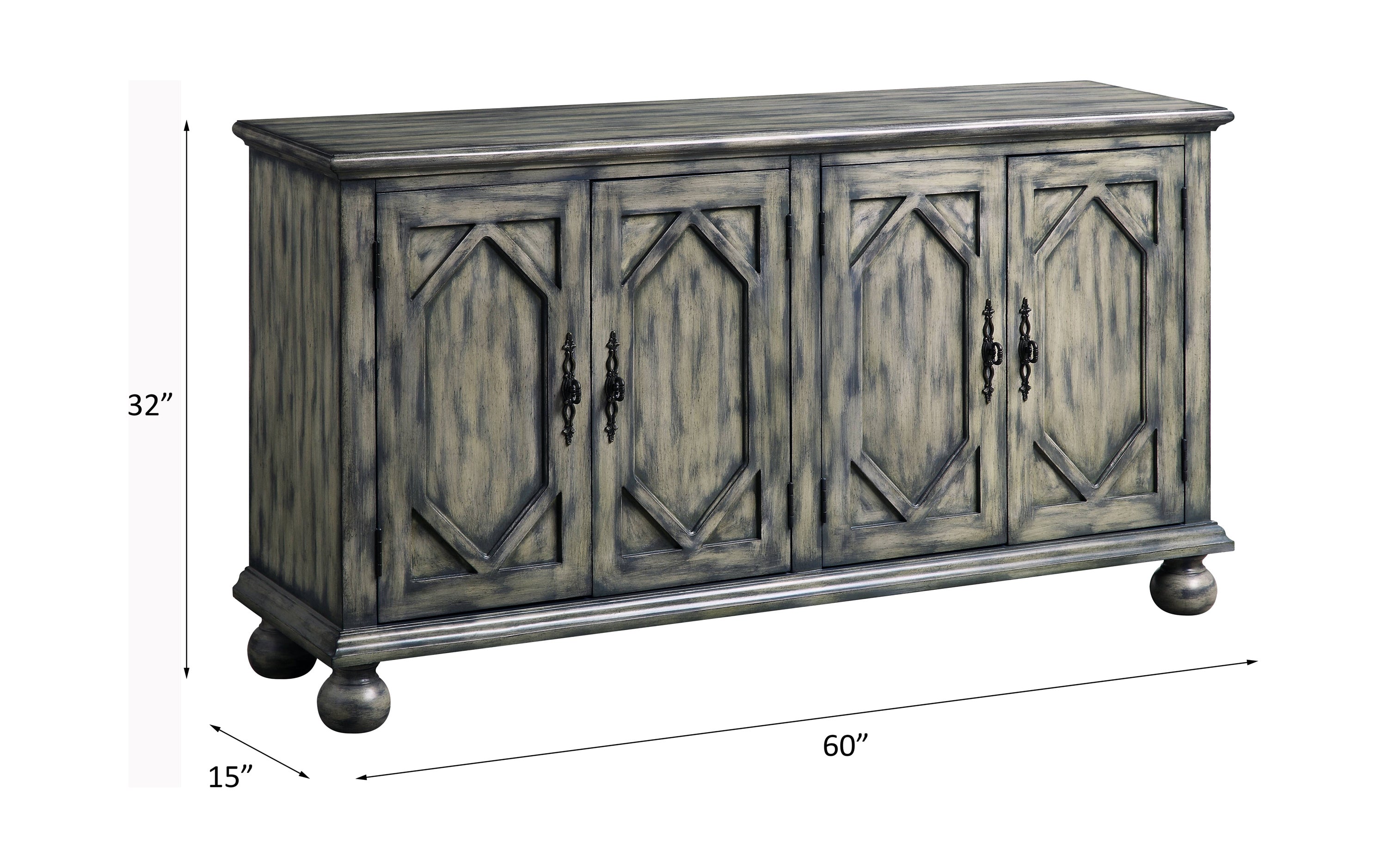 ACME Pavan Console Table in Rustic Gray AC00199