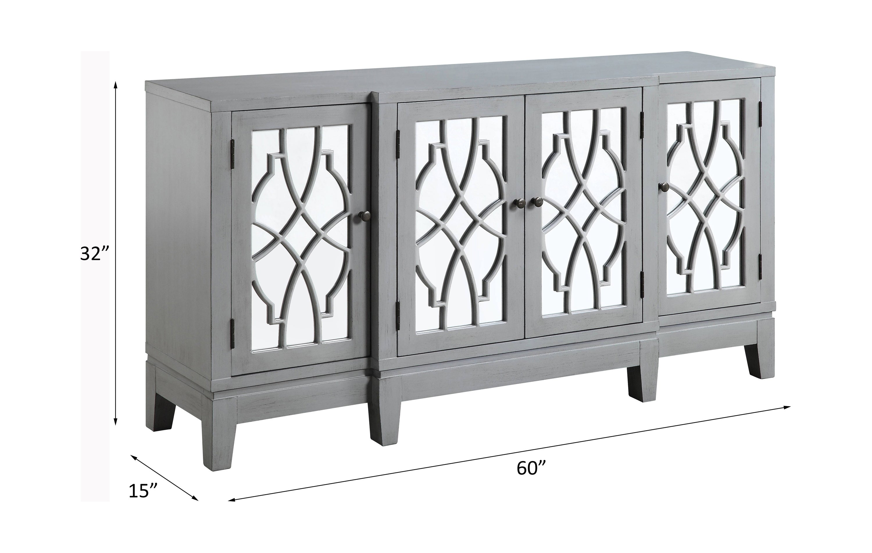 ACME Magdi Console Table in Antique Gray Finish AC00196