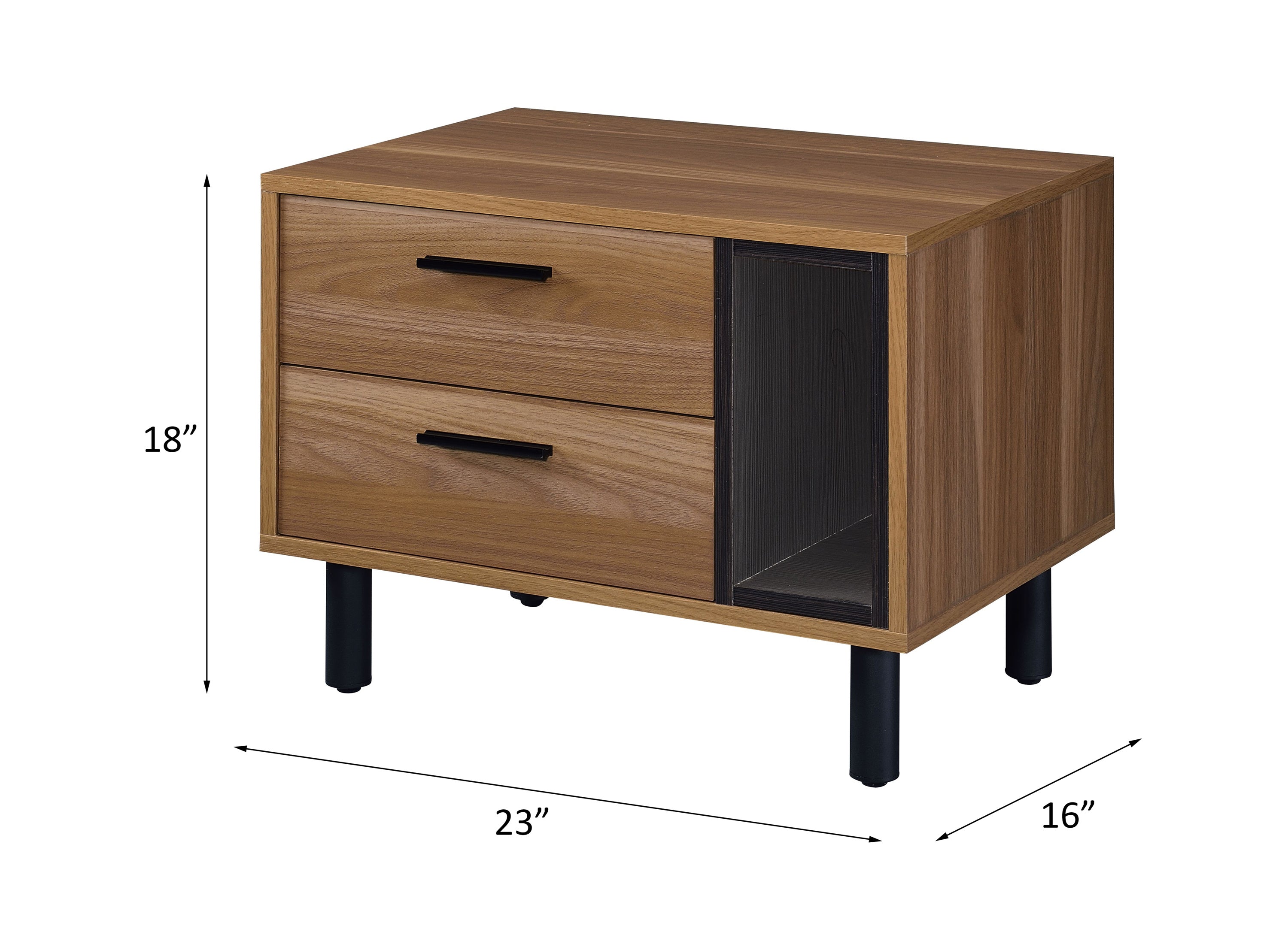 ACME Trolgar Accent Table, Brown Oak & Black Finish 97964