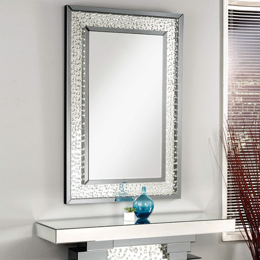 ACME Nysa Wall Decor in Mirrored & Faux Crystals 97387