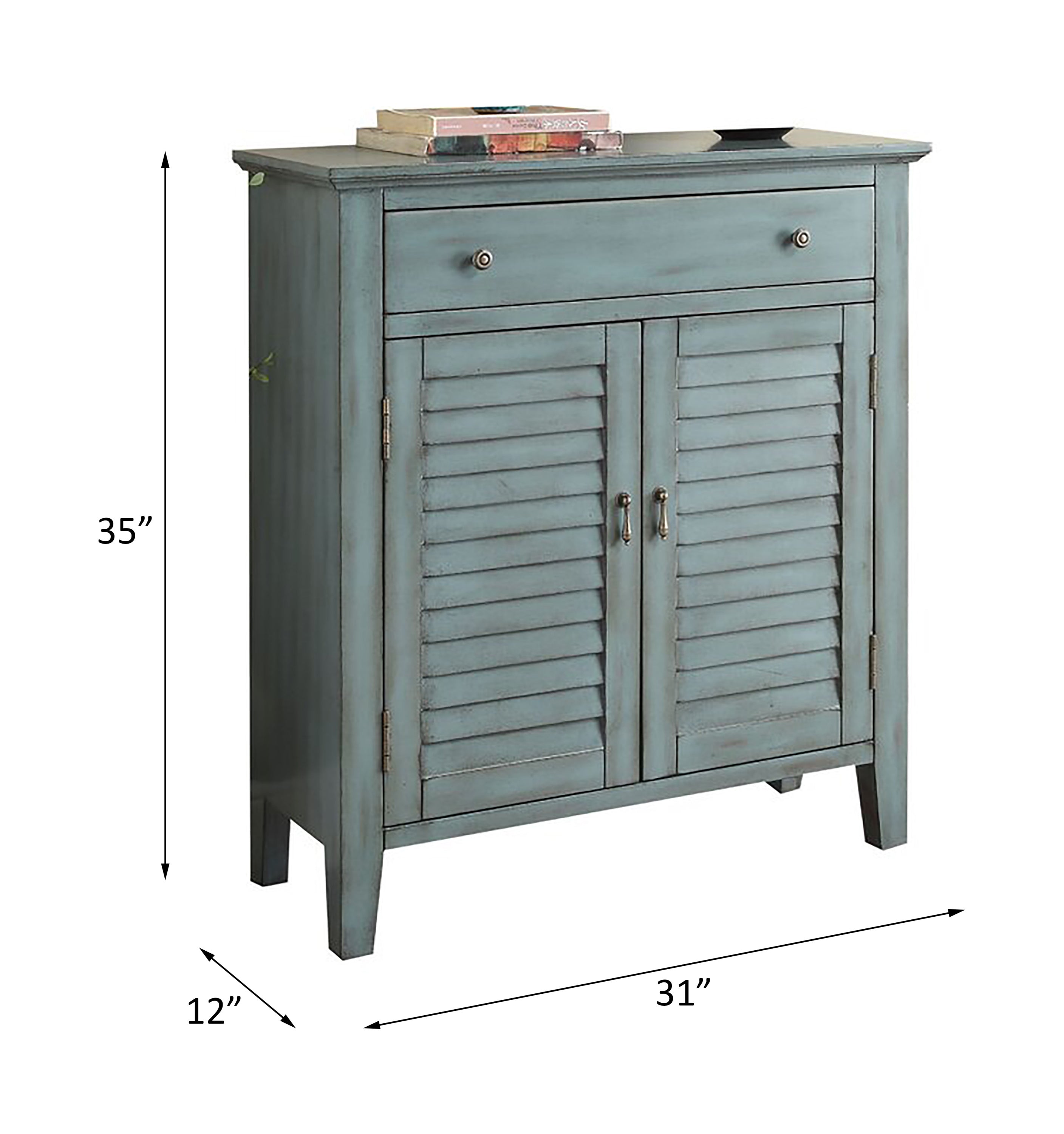 ACME Winchell Console Table in Antique Blue 97247