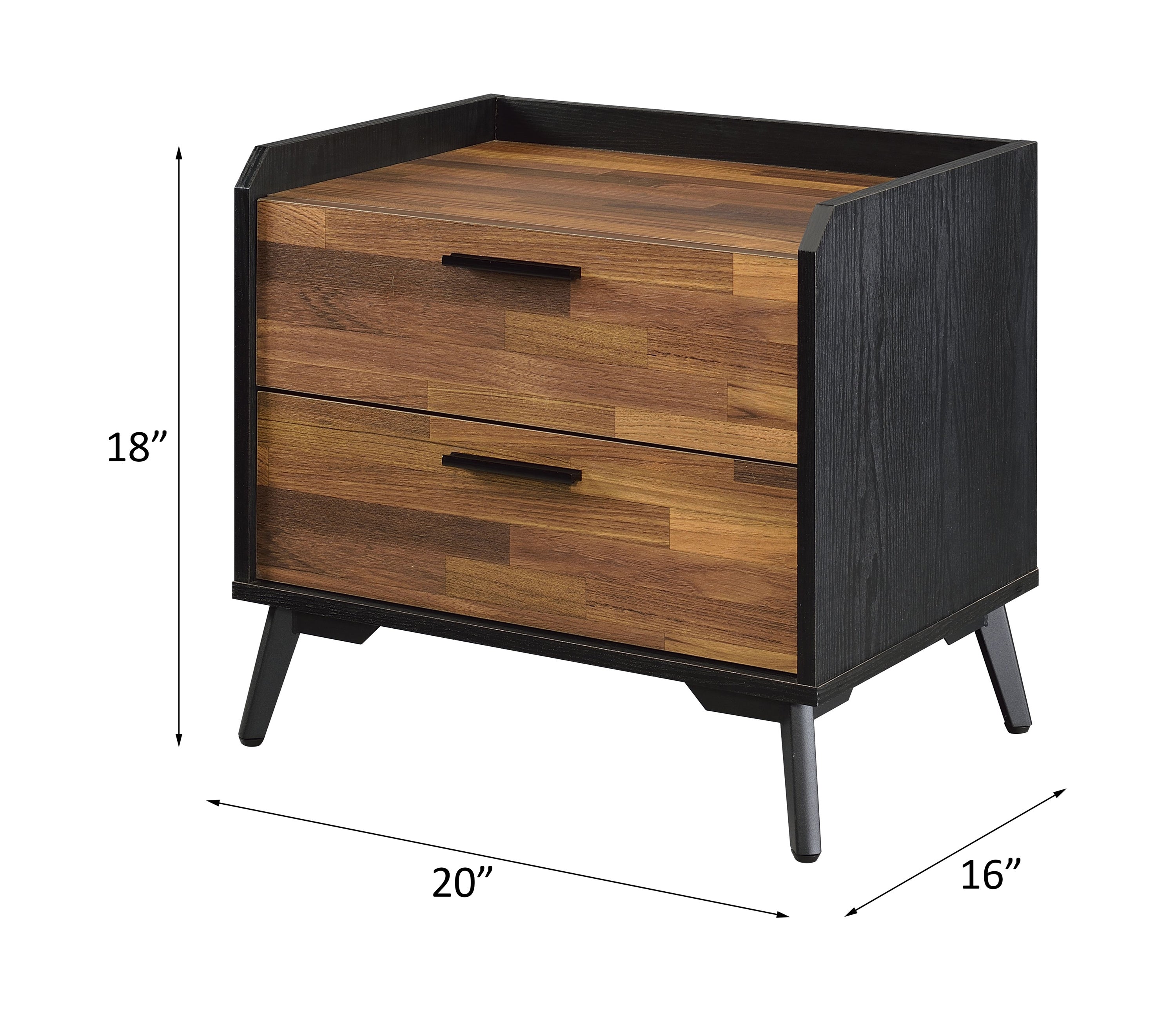 ACME Jiranty Accent Table, Walnut & Black Finish 97972