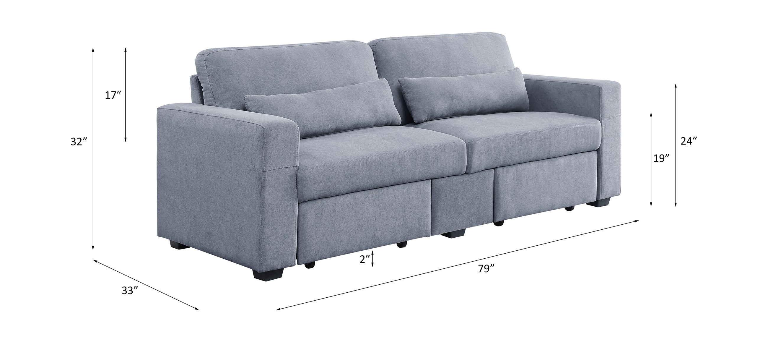 ACME Rogyne Storage Sofa, Gray Linen 51895