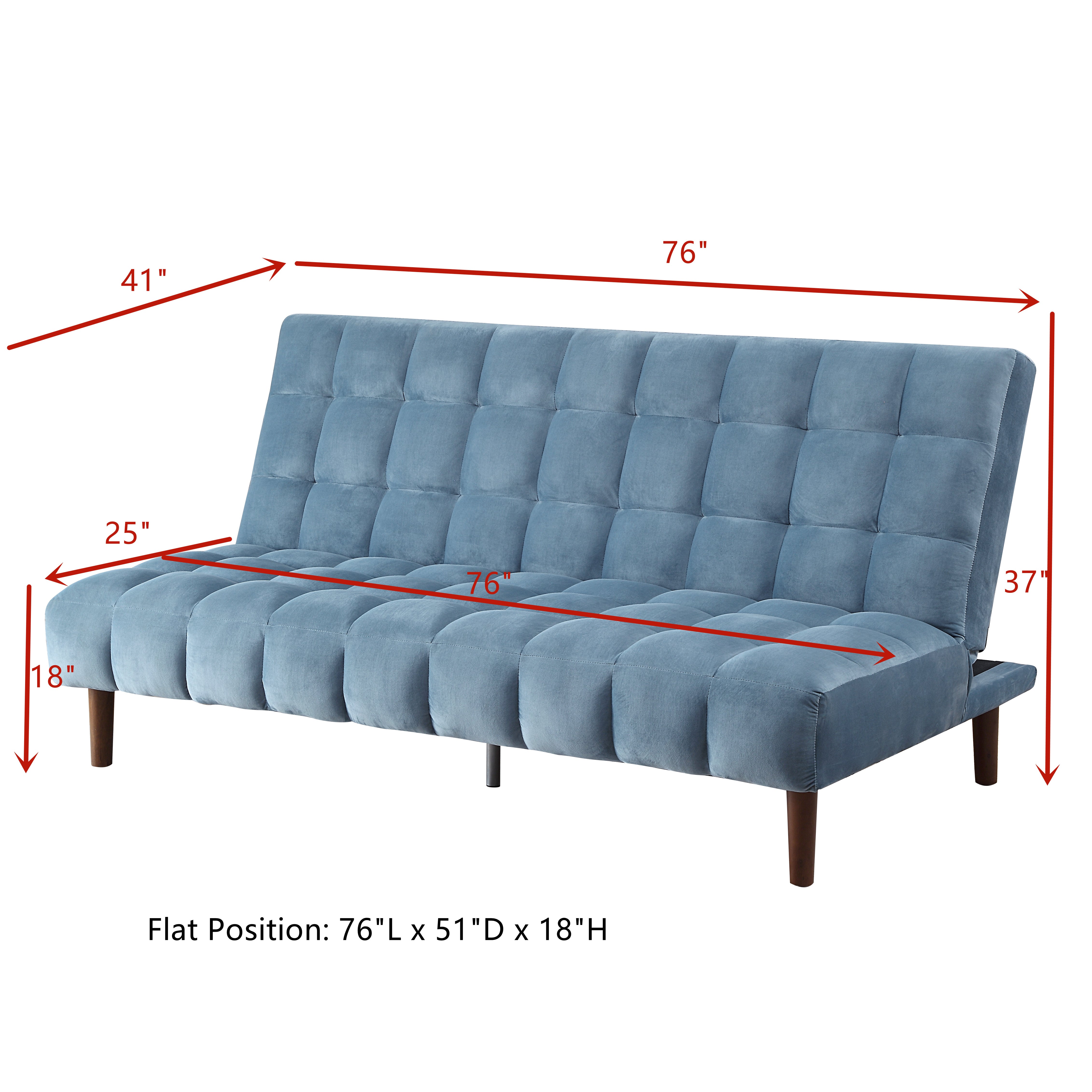 ACME Yolandi Adjustable Sofa in Teal Velvet & Dark Walnut Finish 57202