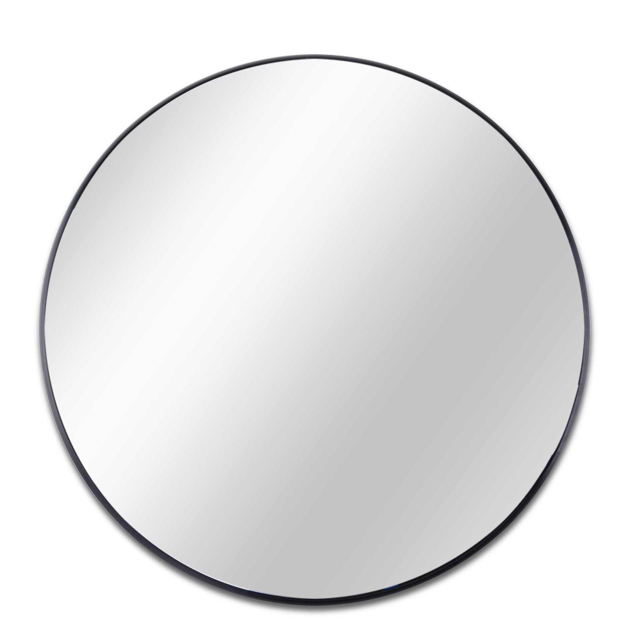 Black 16 Inch Metal Round Bathroom Mirror