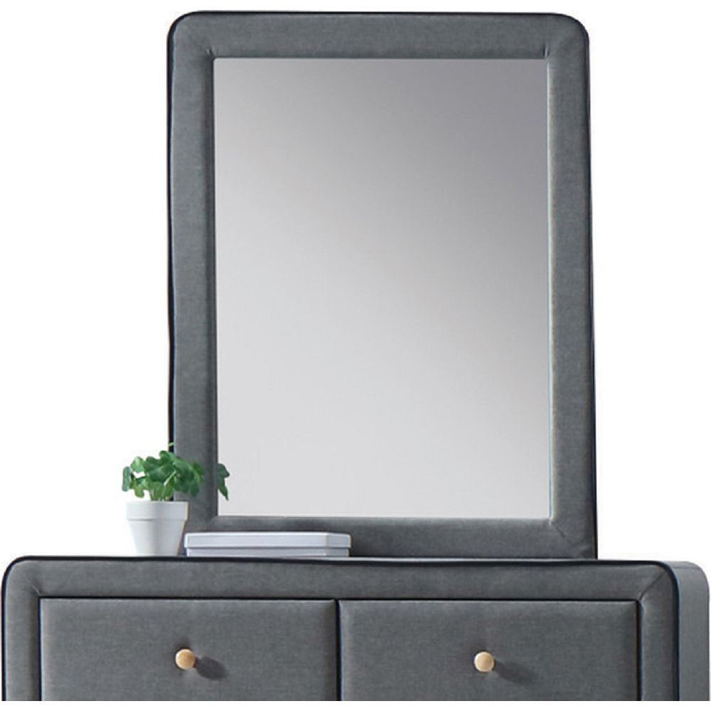 ACME Valda Mirror in Light Gray Fabric 24524