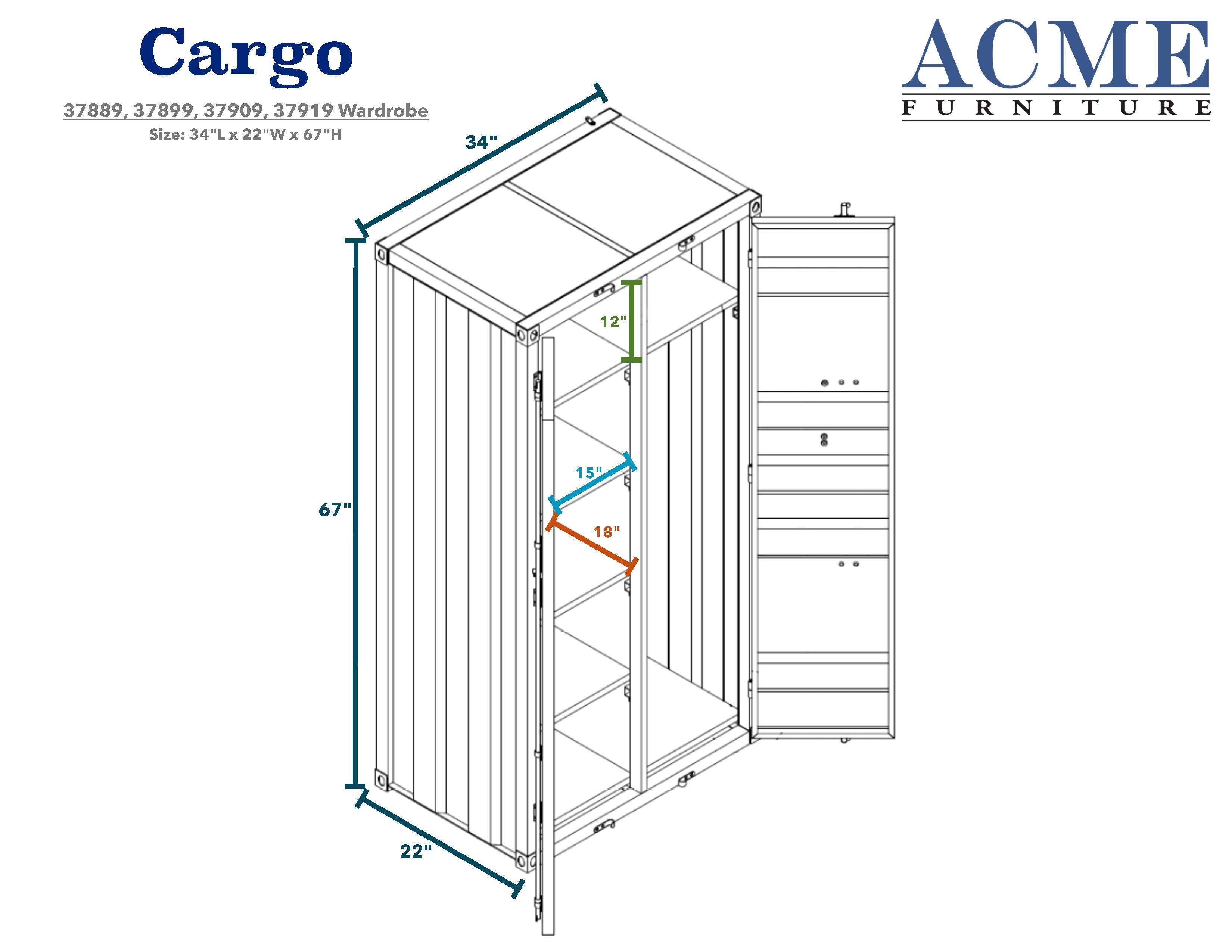 ACME Cargo Wardrobe (Double Door), Gunmetal 37899