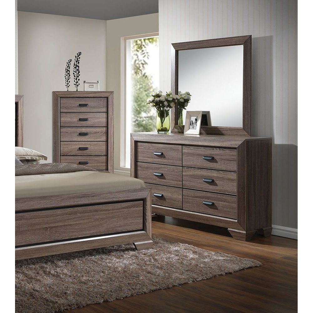 ACME Lyndon Mirror in Weathered Gray Grain 26024