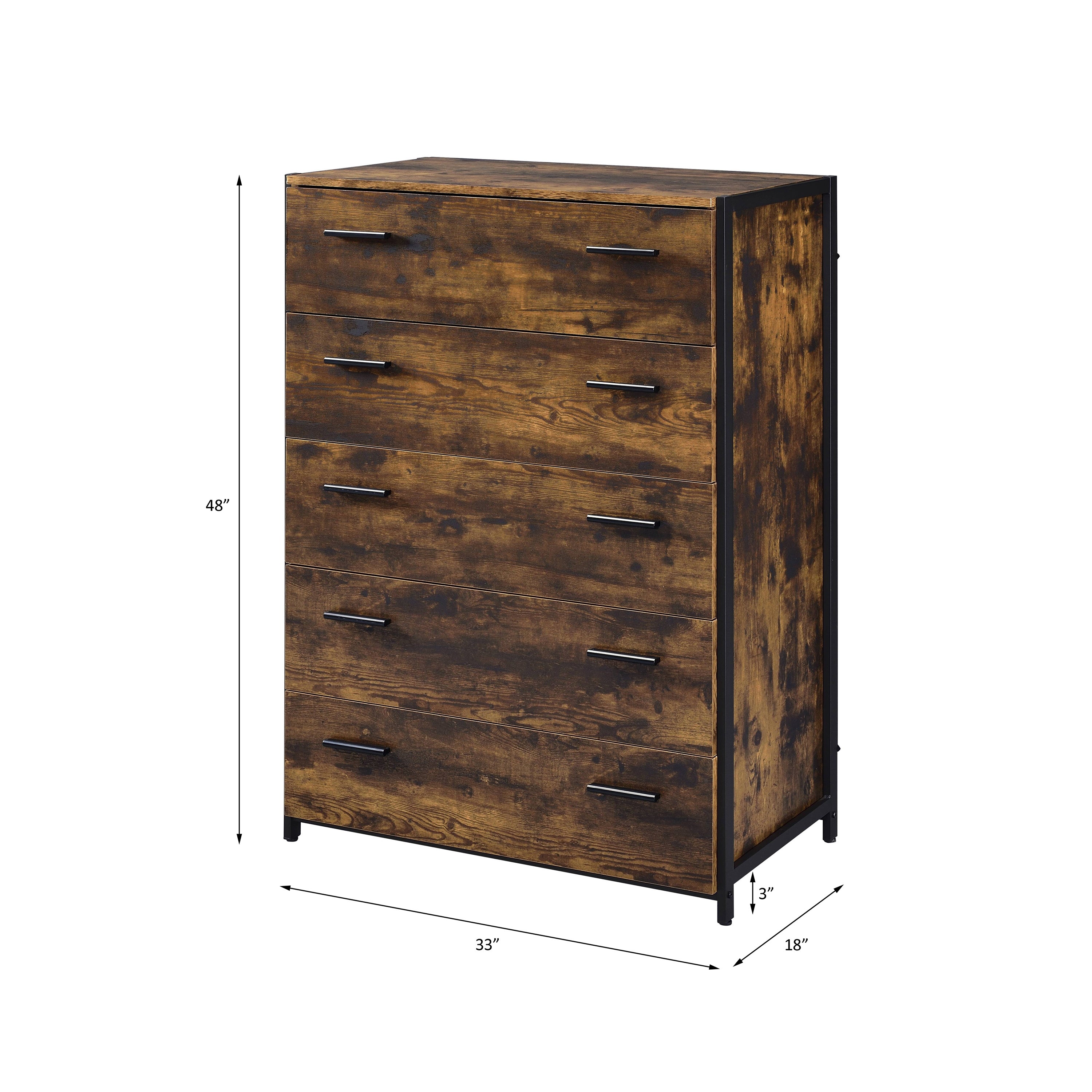 ACME Juvanth Chest in Rustic Oak & Black Finish 24266