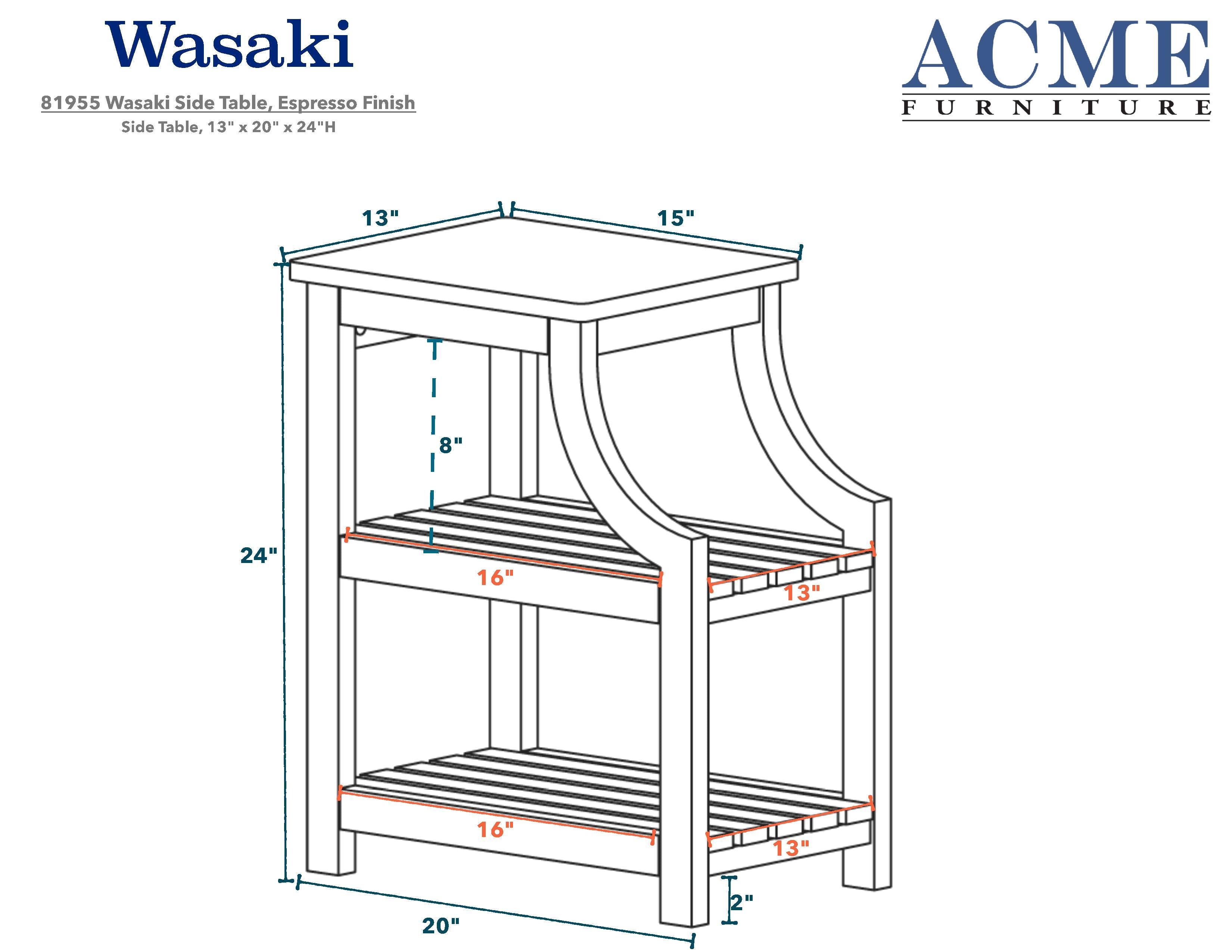 ACME Wasaki Side Table in Espresso 81955