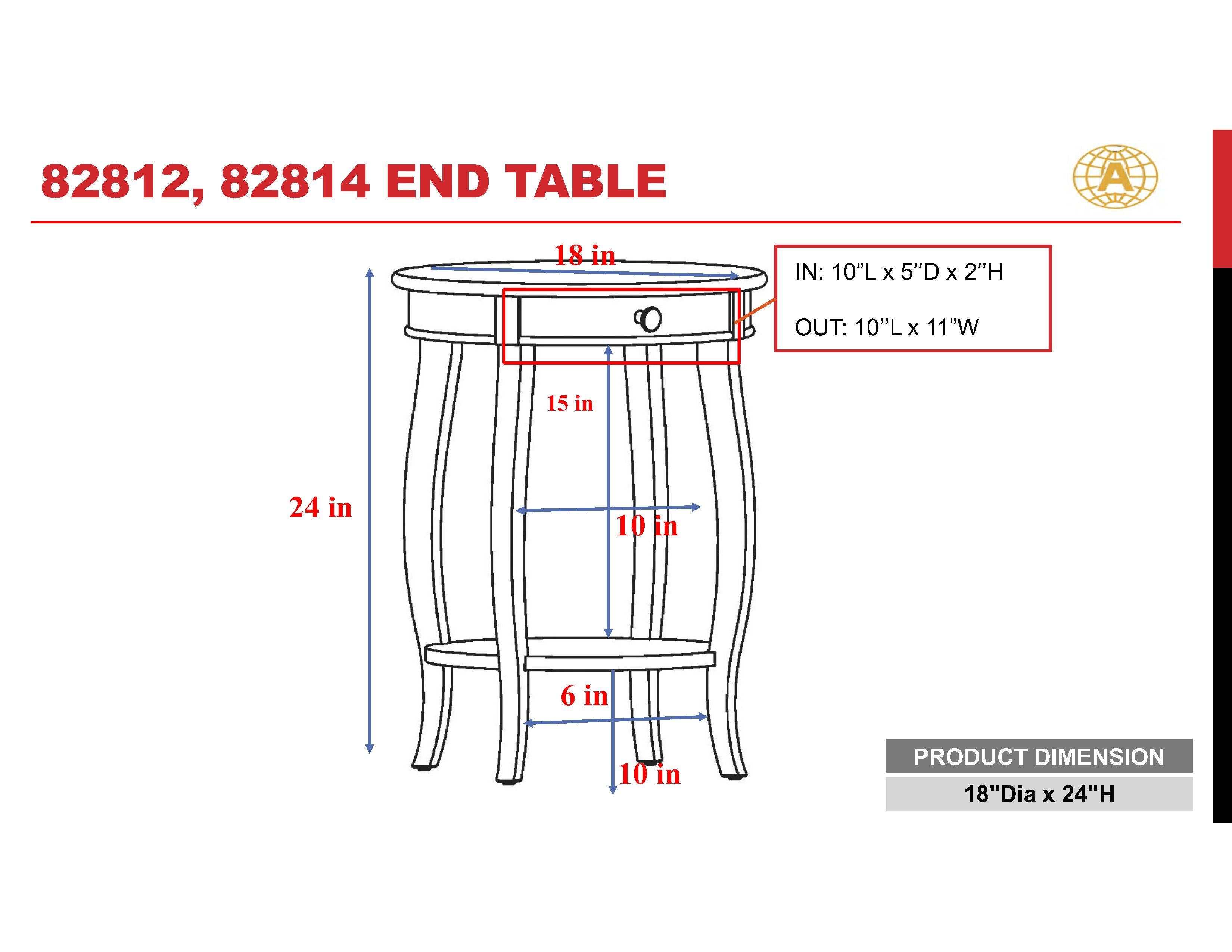 ACME Alysa End Table in Walnut 82814