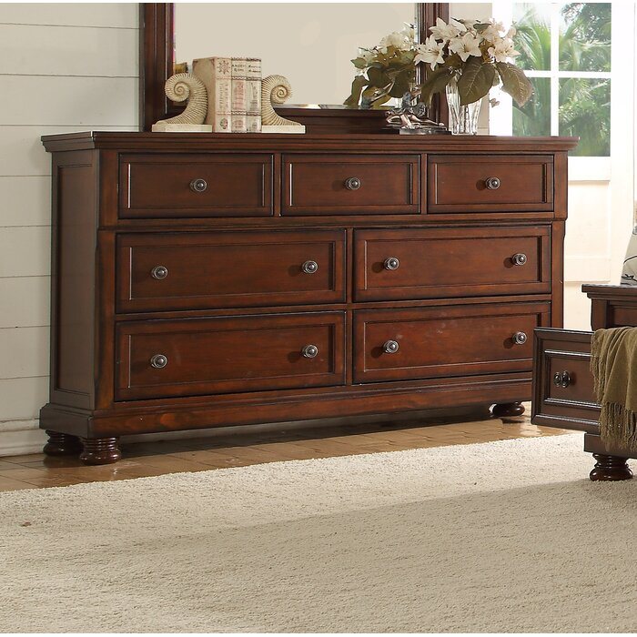 Baltimore 7-Drawers Dresser Made with Wood in Dark Walnut