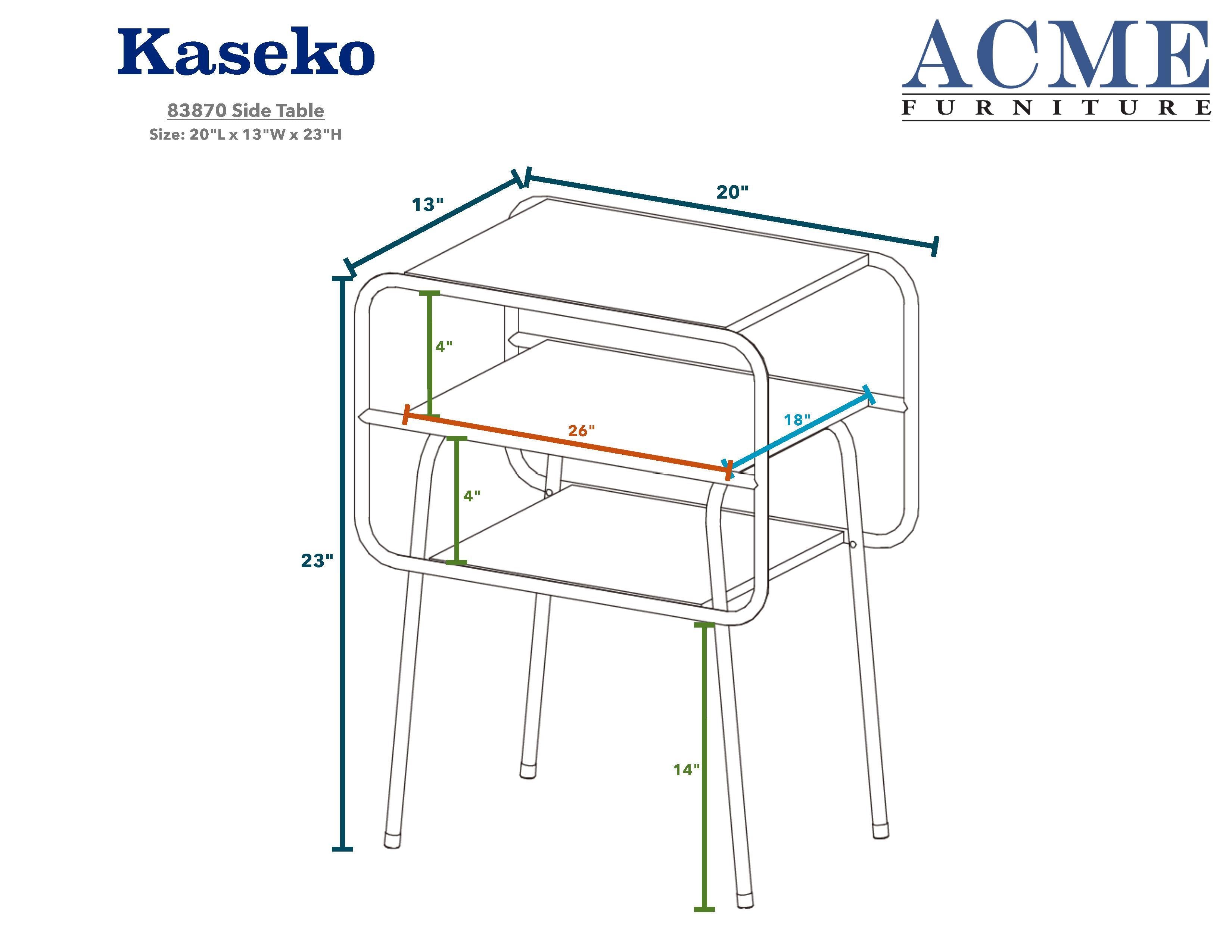 ACME Kaseko End Table, Oak & Black 83870