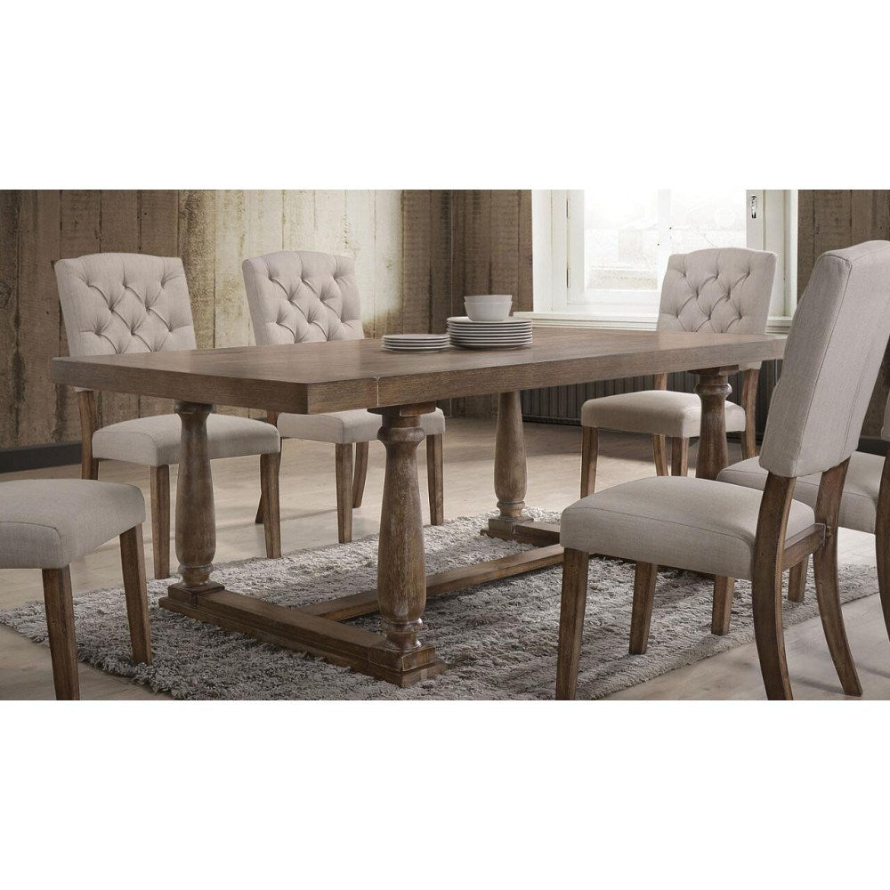 ACME Bernard Dining Table in Weathered Oak 66185