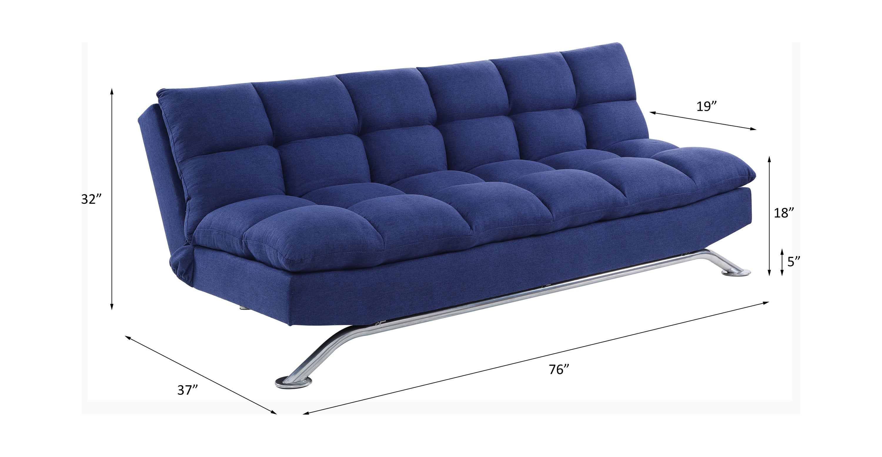 ACME Petokea Adjustable Sofa, Blue Fabric 58255