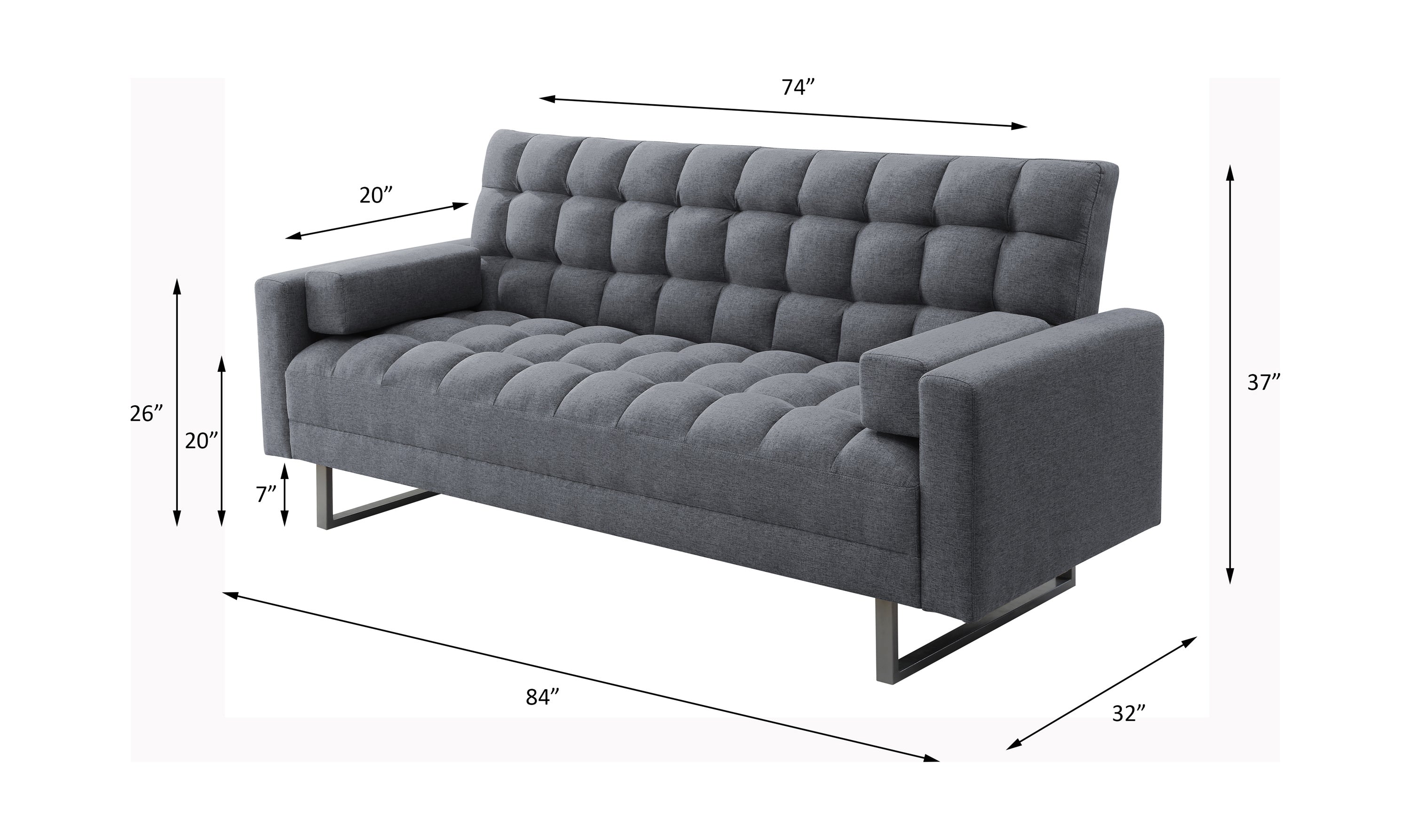 ACME Limosa Adjustable Sofa, Gray Fabric 58260