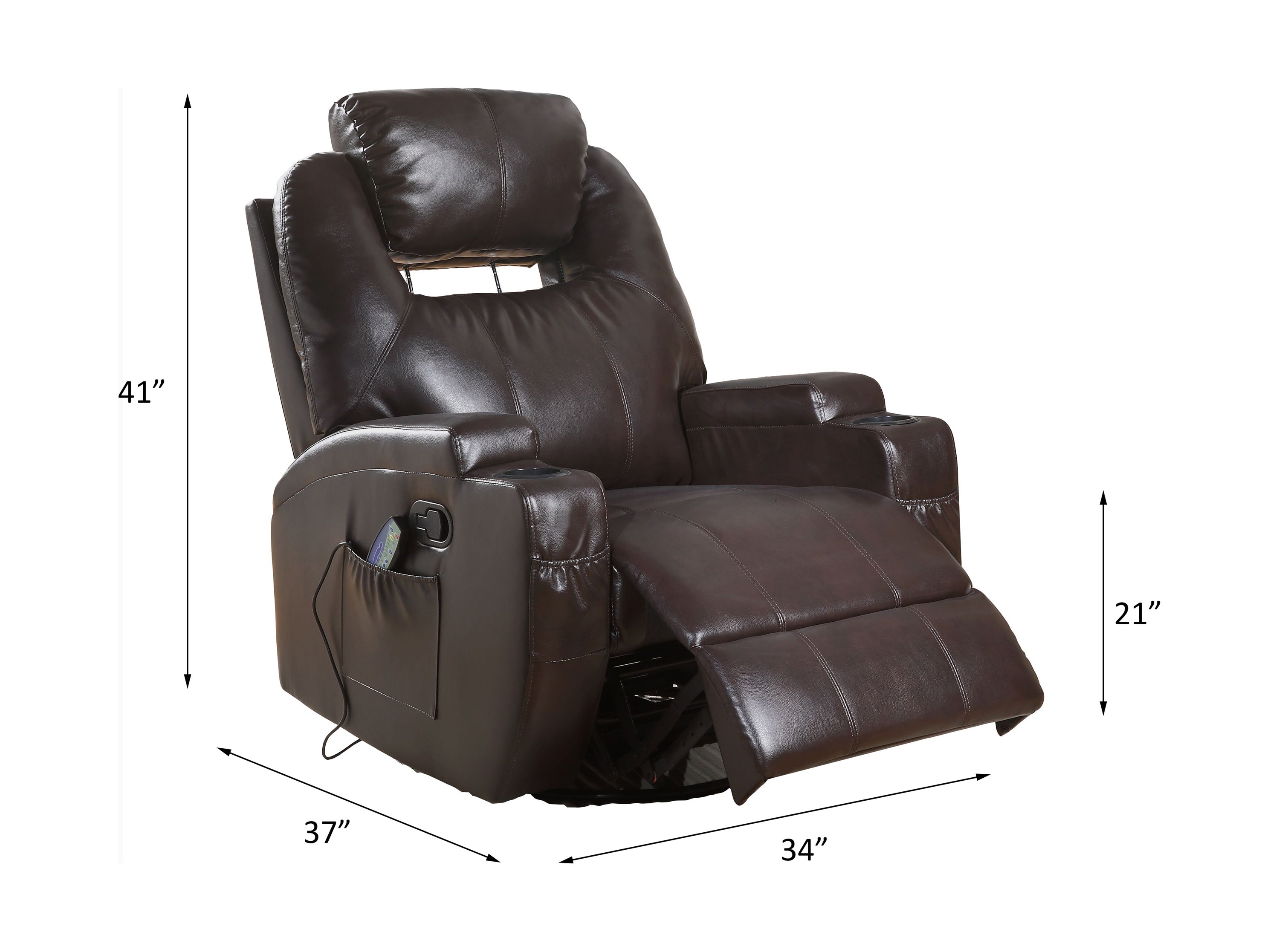 ACME Waterlily Rocker Recliner (Motion) in Brown PU 59278