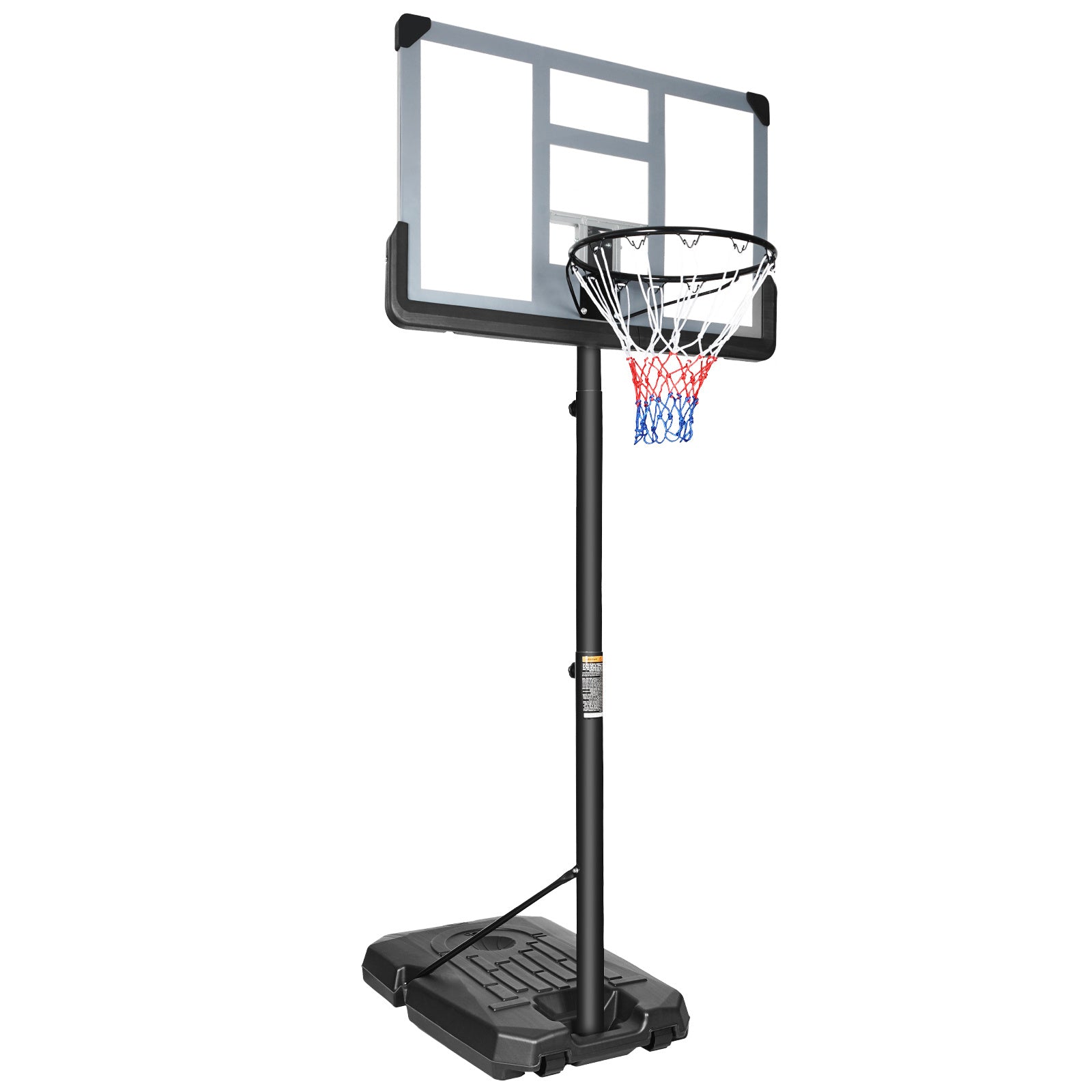 Portable Basketball Hoop Backboard System Stand Height Adjustable 6.6ft - 10ft with 44 Inch Backboard and Wheels for Adults Teens Outdoor Indoor Baske