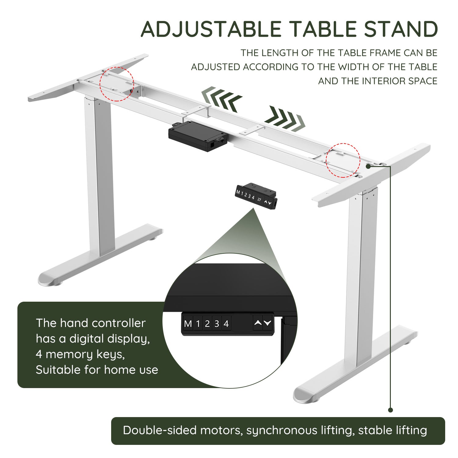 Electric Stand up Desk Frame - ErGear Height Adjustable Table Legs Sit Stand Desk Frame Up to Ergonomic Standing Desk Base Workstation Frame Only