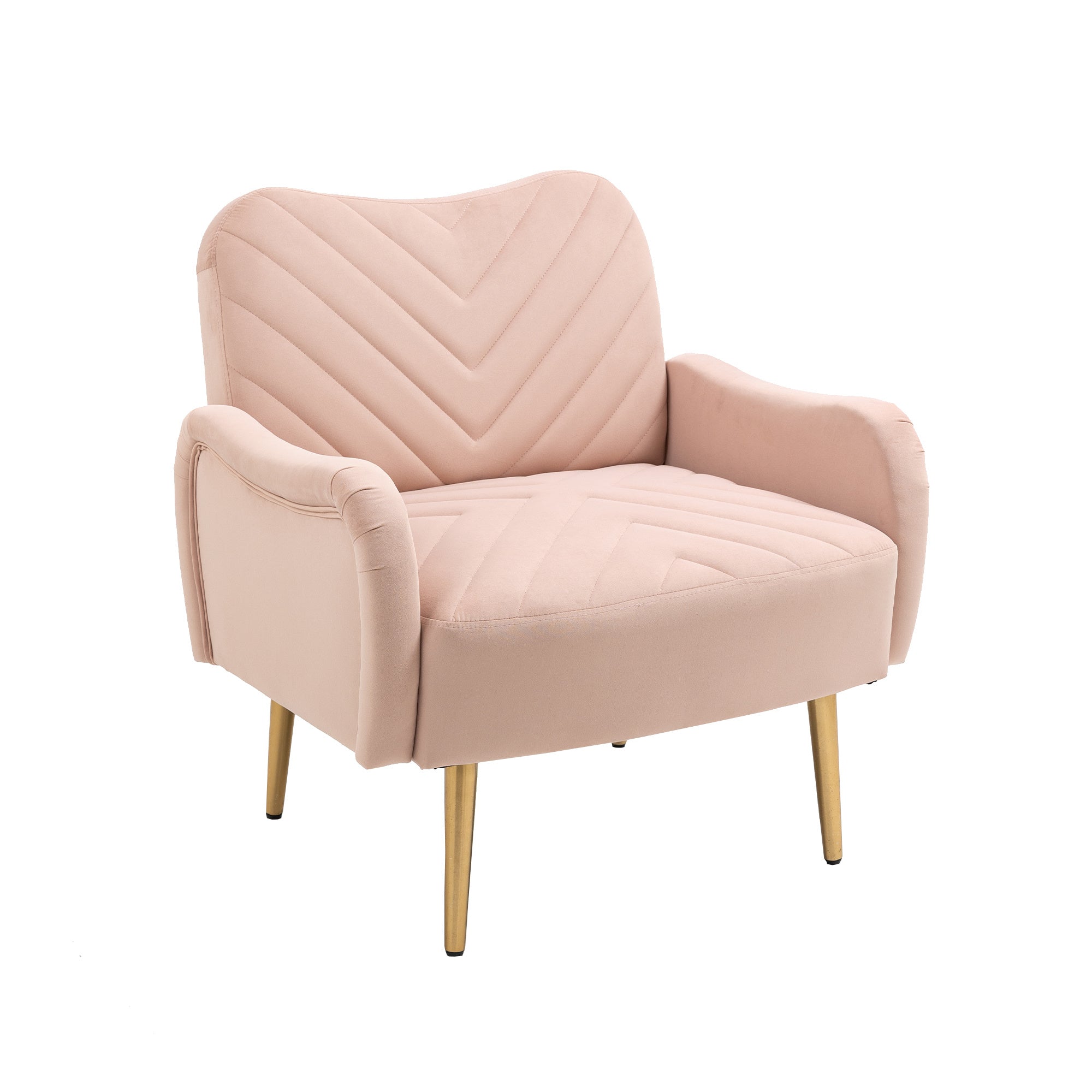 COOLMORE Velvet Chair , Accent chair/ Living room lesiure chair with metal feet