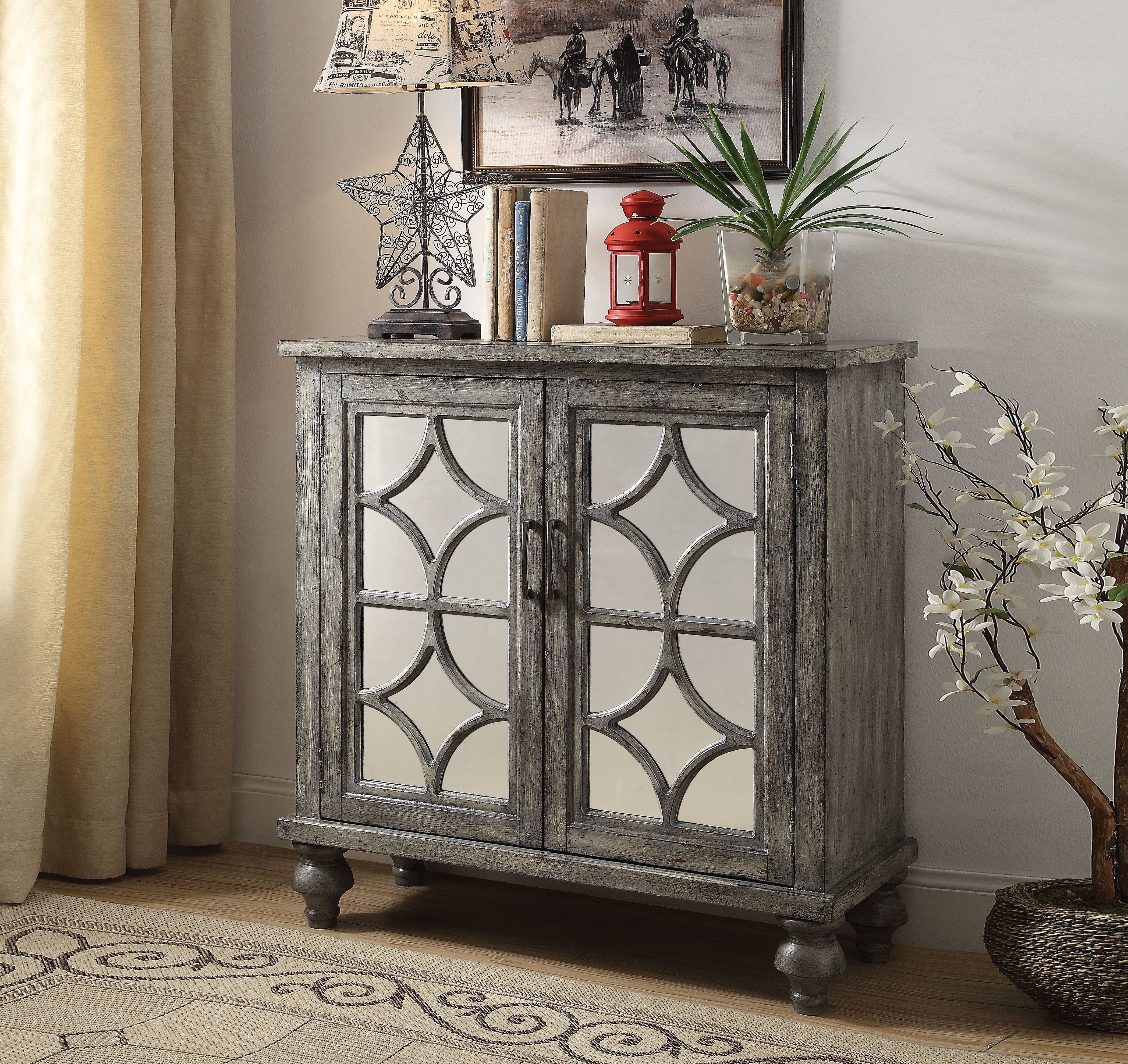 ACME Velika Console Table in Weathered Gray 90284