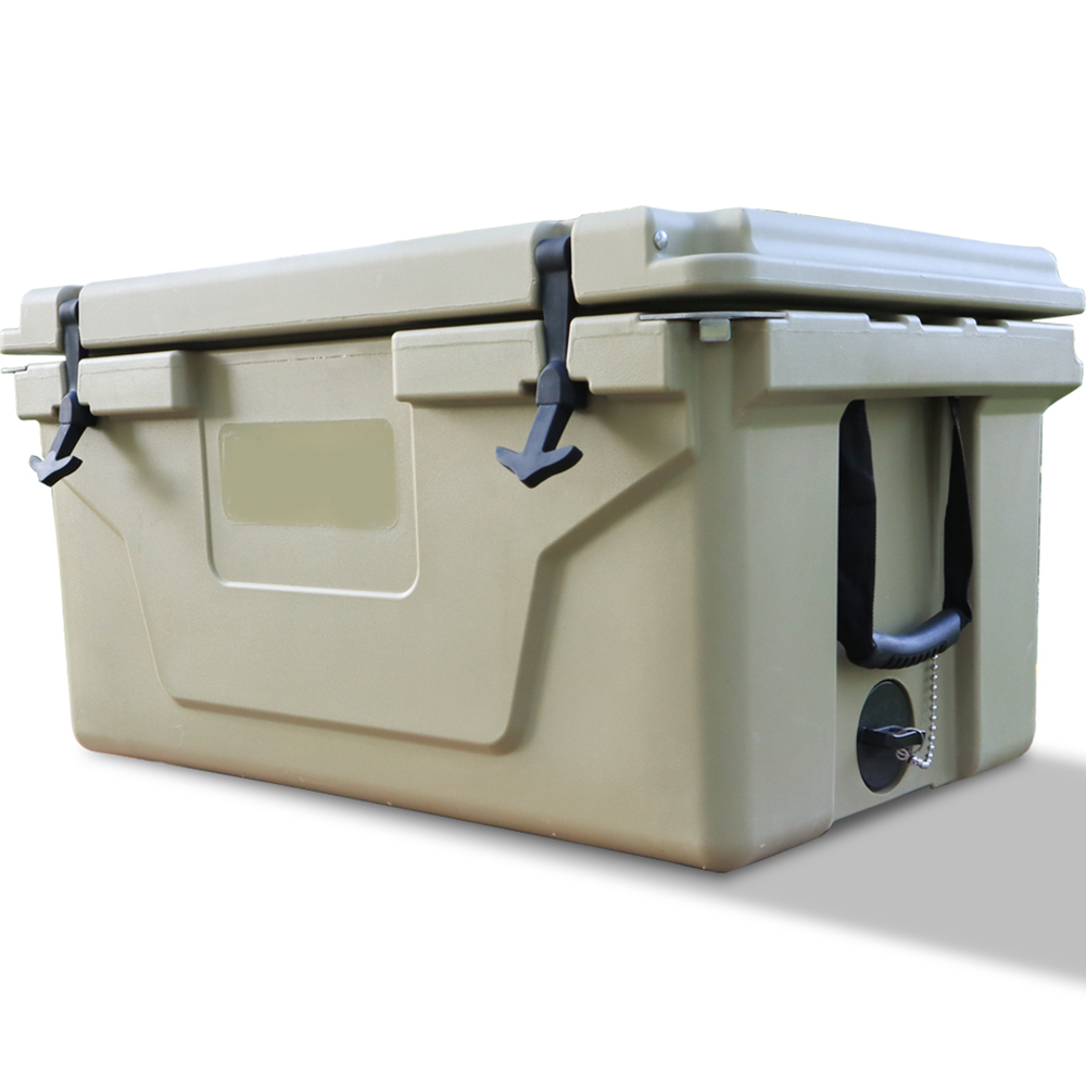 Khaki color ice cooler box 65QT camping ice chest beer box outdoor fishing cooler