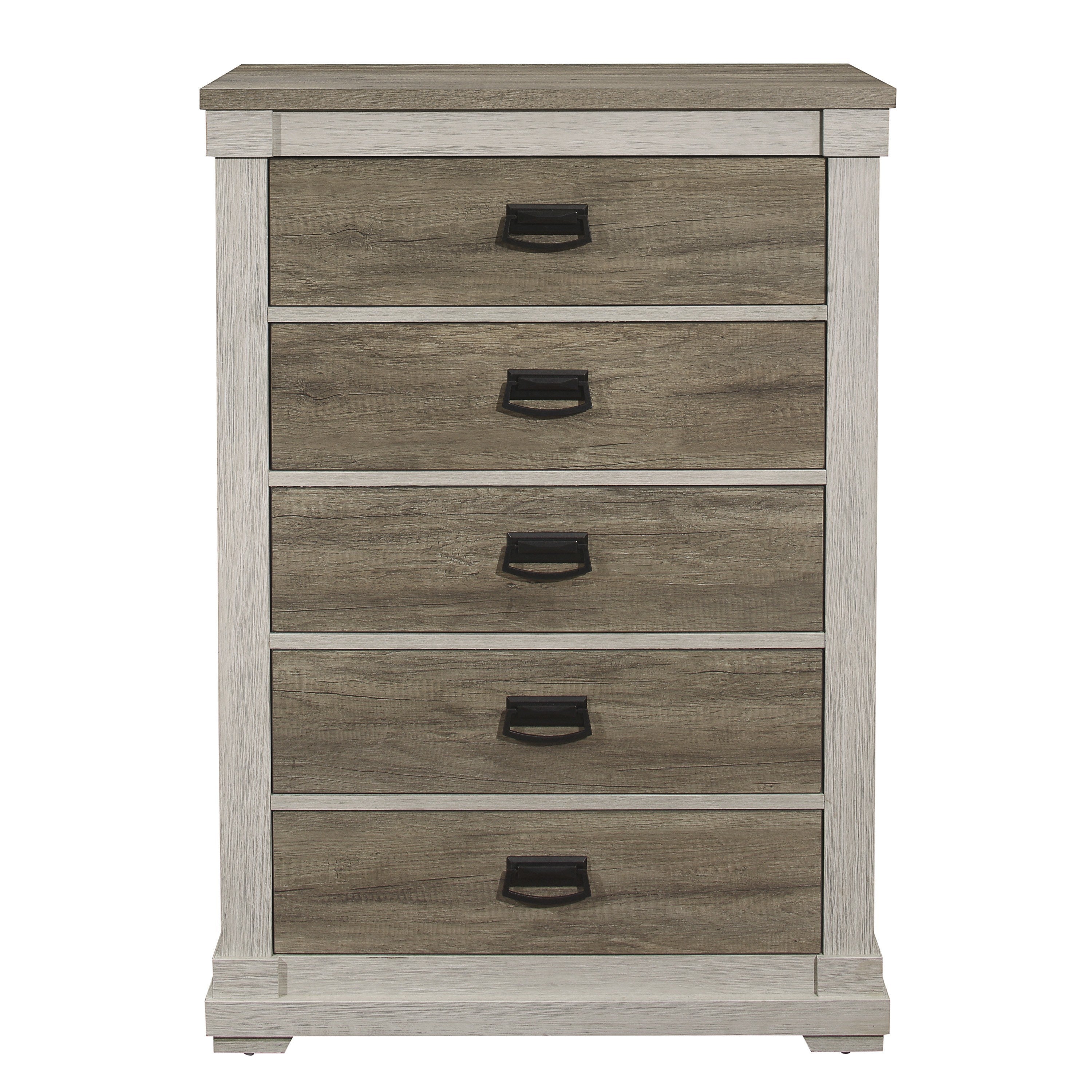 Transitional 1pc Chest with Storage Drawers Classic Shape Two-Tone Look Bedroom Furniture