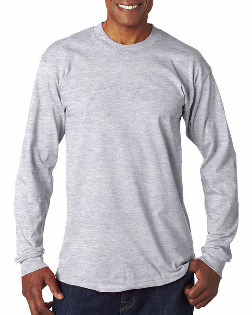 Adult 6.1 oz.; 100% Cotton Long Sleeve T-Shirt - ASH - S