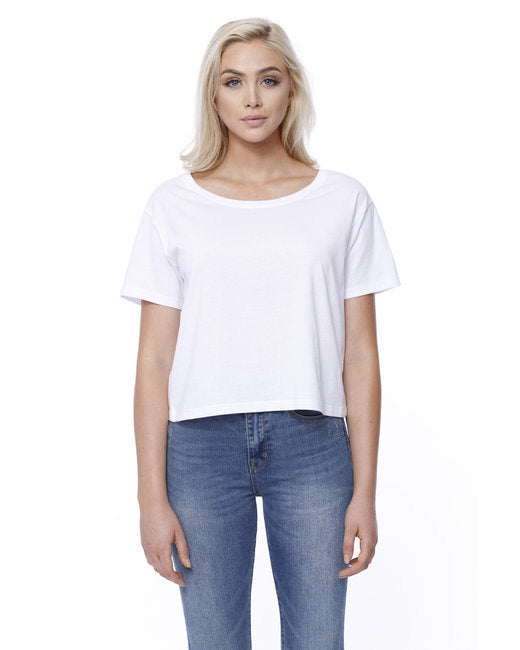 Ladies' Cotton Boxy T-Shirt - BLACK - XS