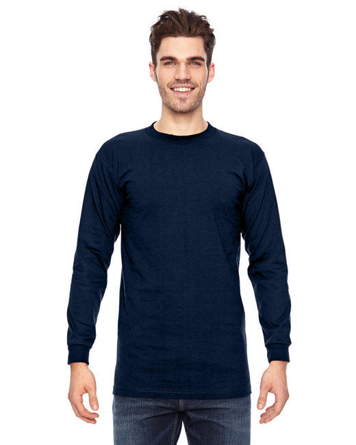 Adult 6.1 oz.; 100% Cotton Long Sleeve T-Shirt - ASH - S