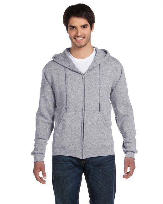 Adult Supercotton™ Full-Zip Hooded Sweatshirt - BLACK - S