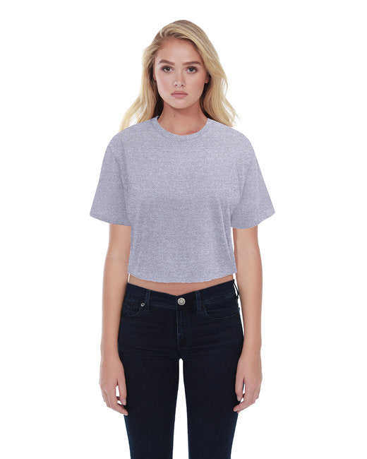Ladies' Boyfriend Crop T-Shirt - BLACK - XS