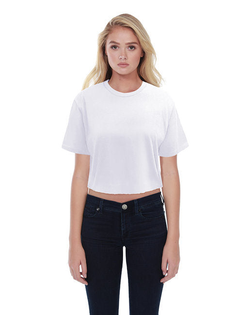 Ladies' Boyfriend Crop T-Shirt - BLACK - XS