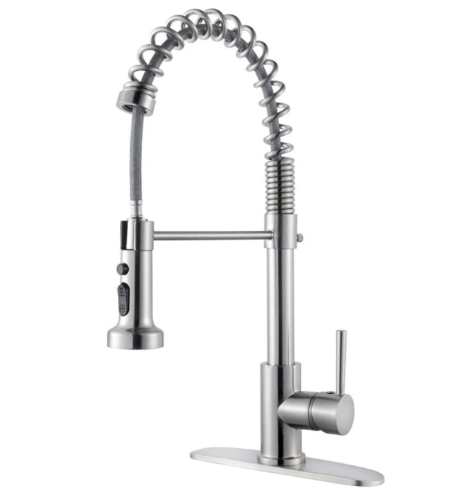 Kitchen Faucet with Pull Down Sprayer,Single Handle Kitchen Faucet Single Hole Kitchen Sink Faucet