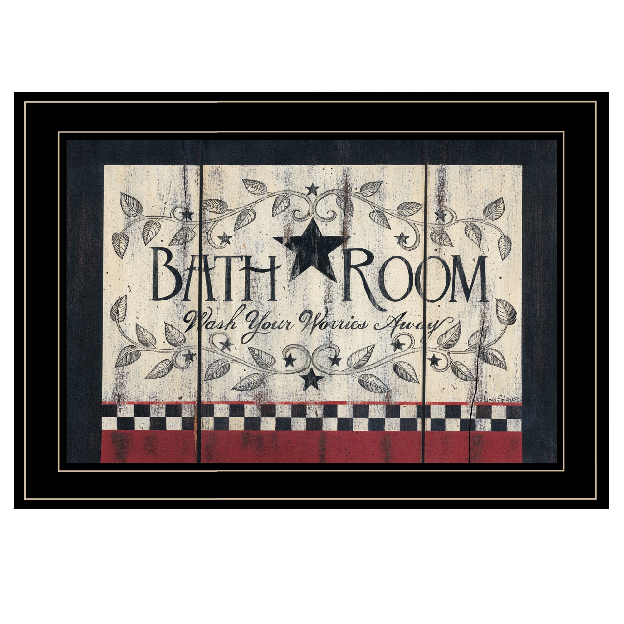 "Bath Room" by Linda Spivey, Ready to Hang Framed Print, Black Frame