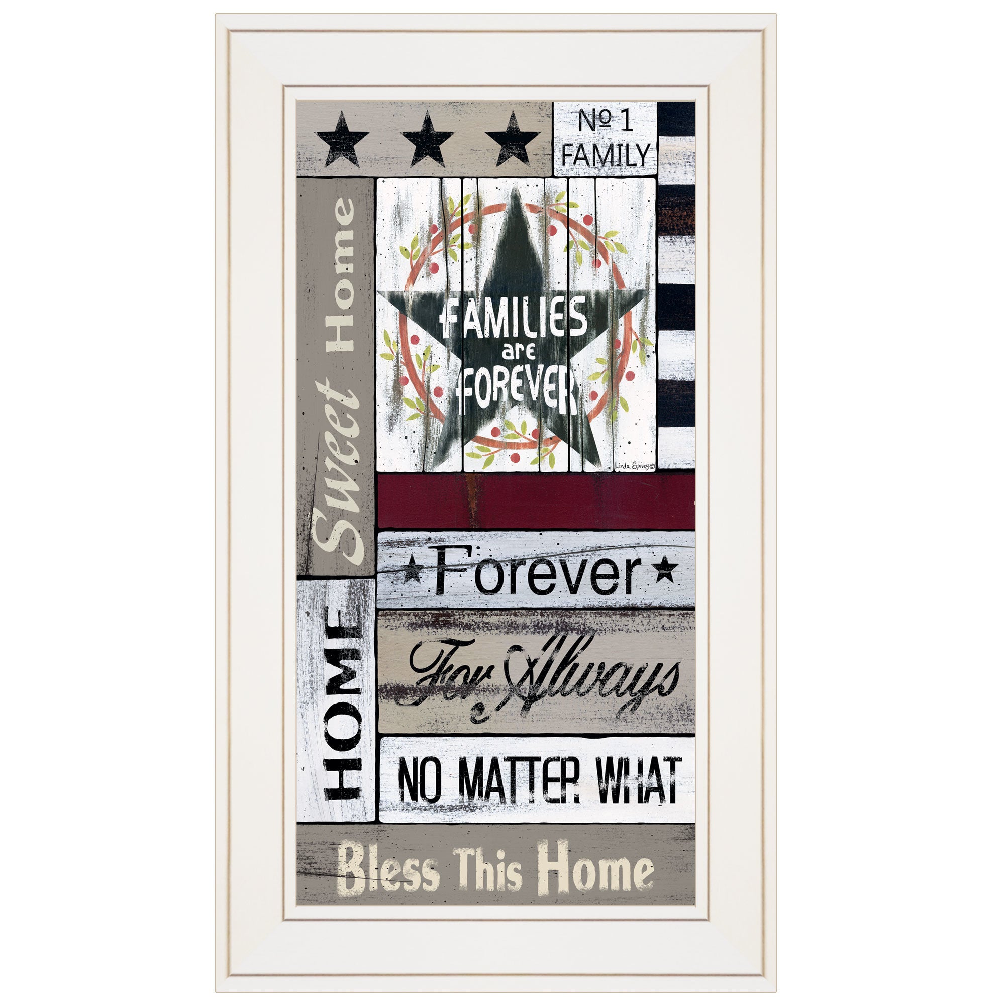 "Families are Forever" by Linda Spivey, Ready to Hang Framed print, White Frame