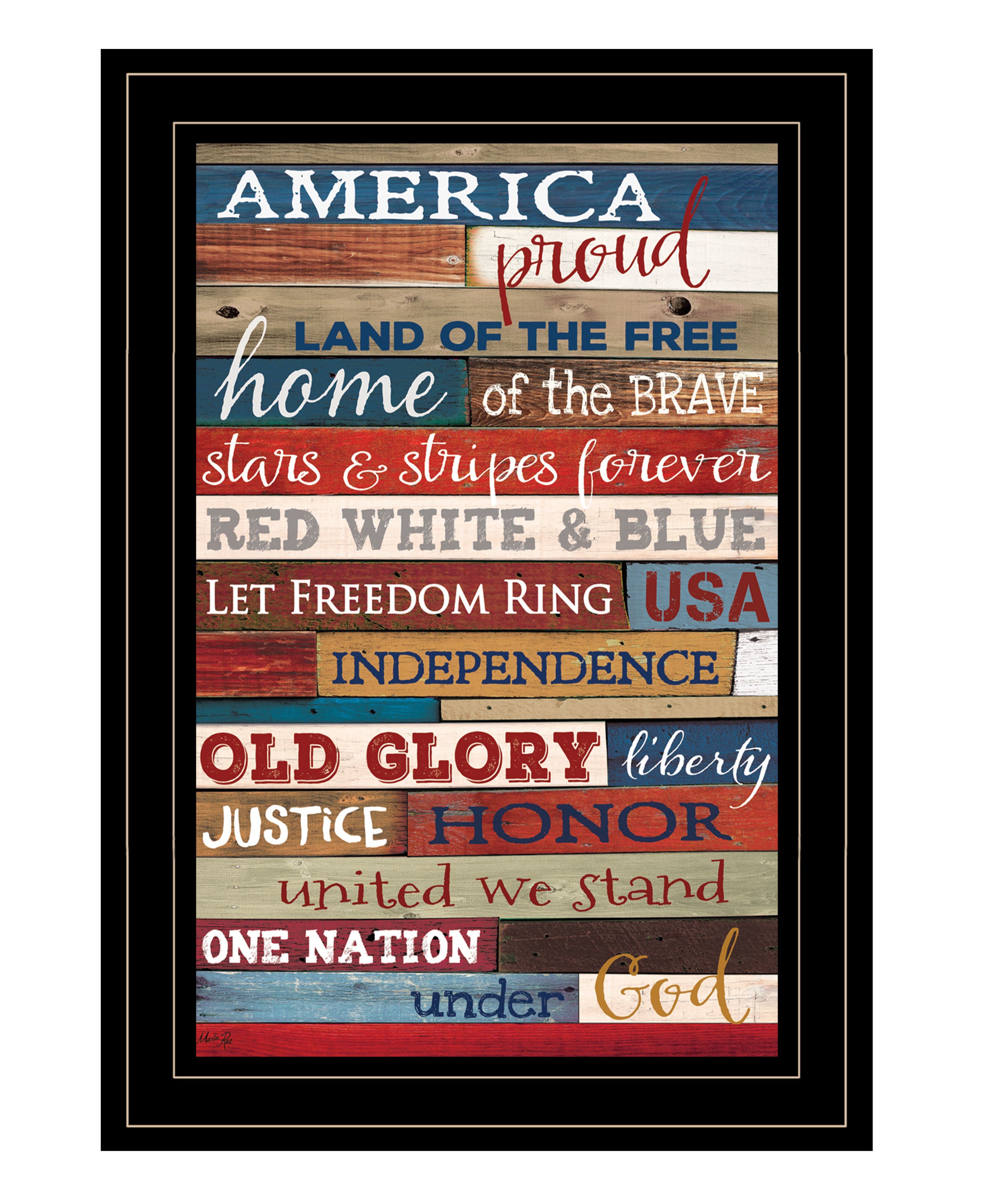 "America Proud" by Marla Rae, Ready to Hang Framed Print, Black Frame