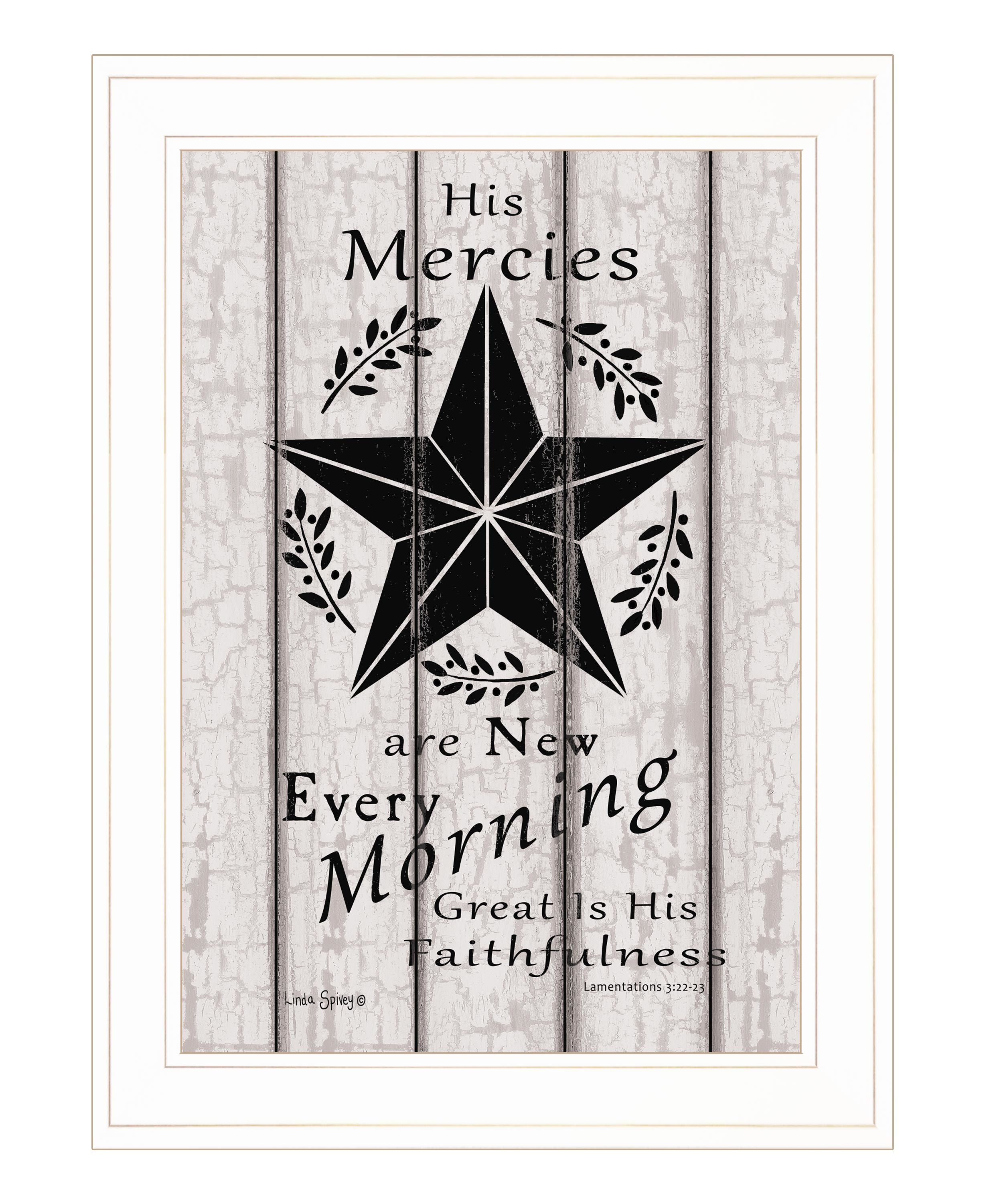 "His Mercies are New Every Morning" by Linda Spivey, Ready to Hang Framed Print, White Frame