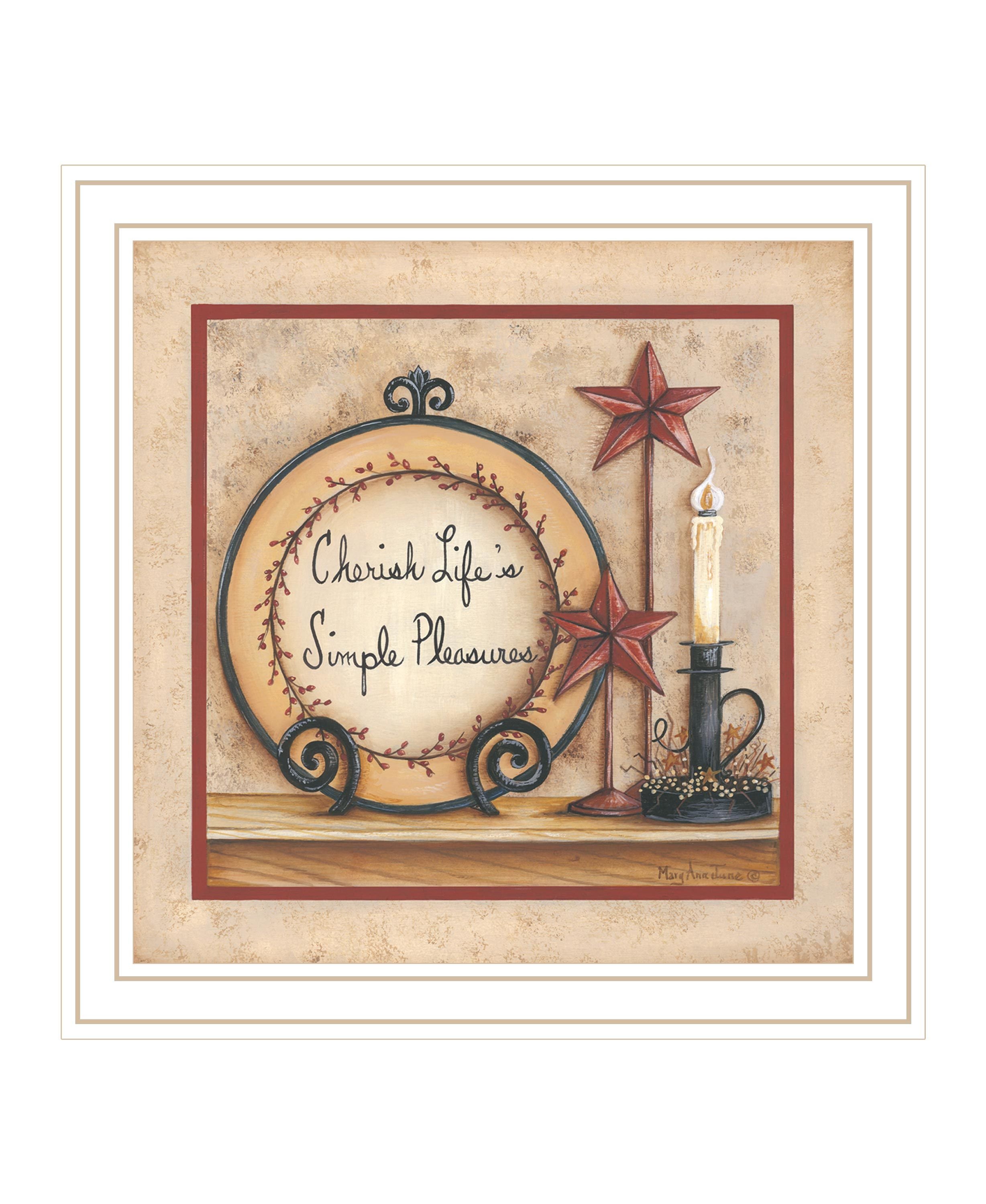 "Simple Pleasures" by Mary Ann June, Ready to Hang Framed Print, White Frame