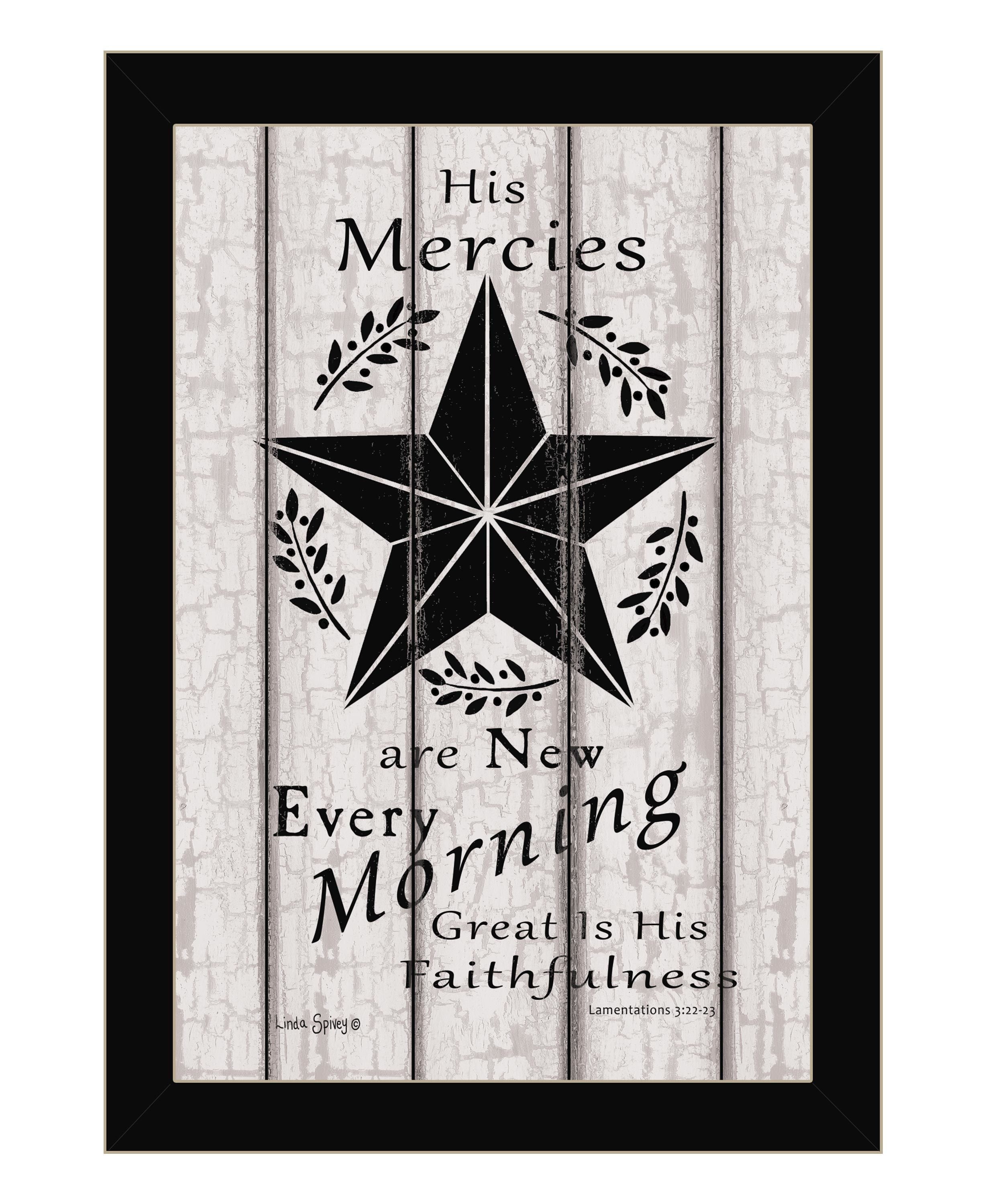 "His Mercies are New Every Morning" by Linda Spivey, Ready to Hang Framed Print, Black Frame
