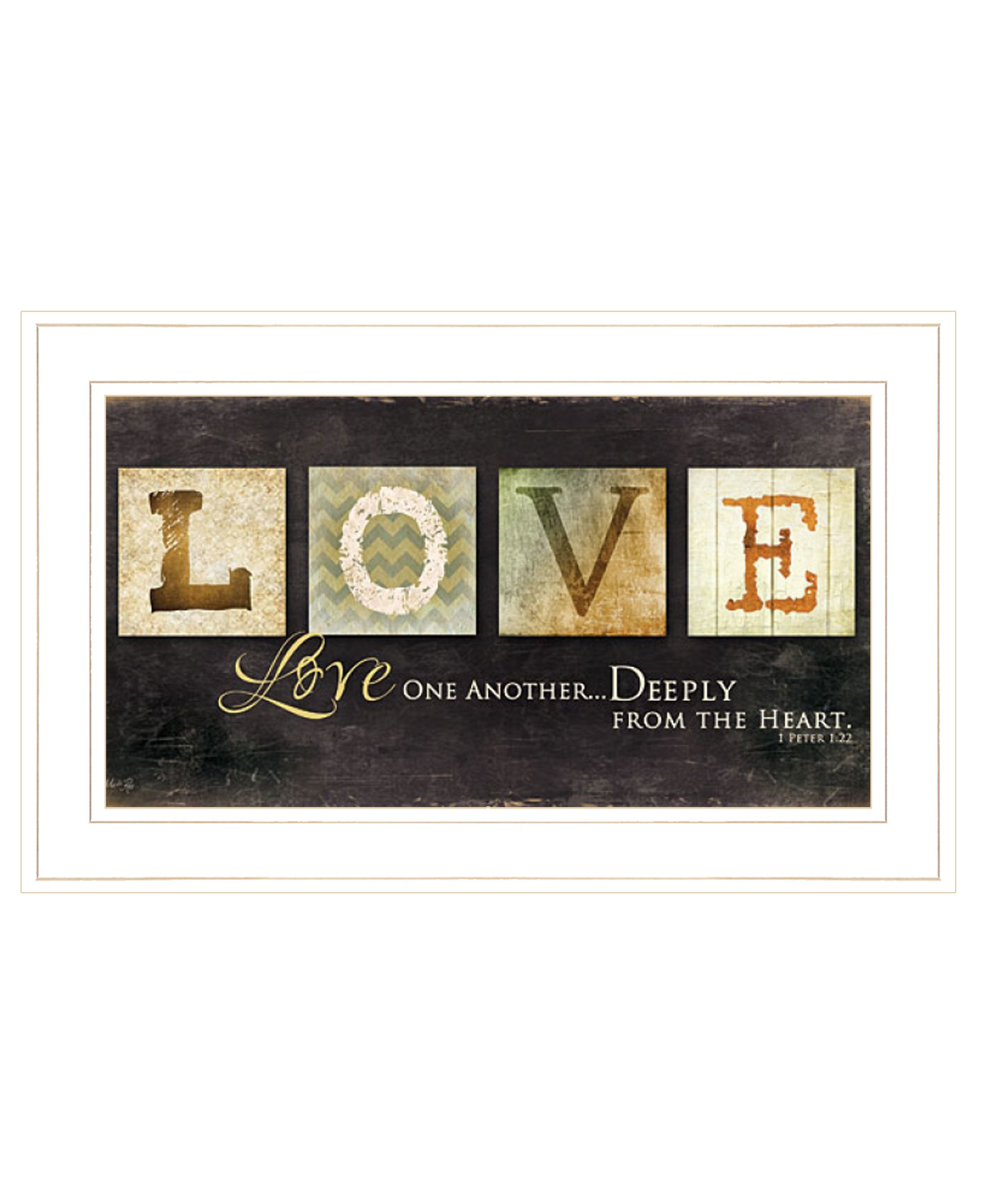"Love One Another" by Marla Rae, Ready to Hang Framed Print, White Frame