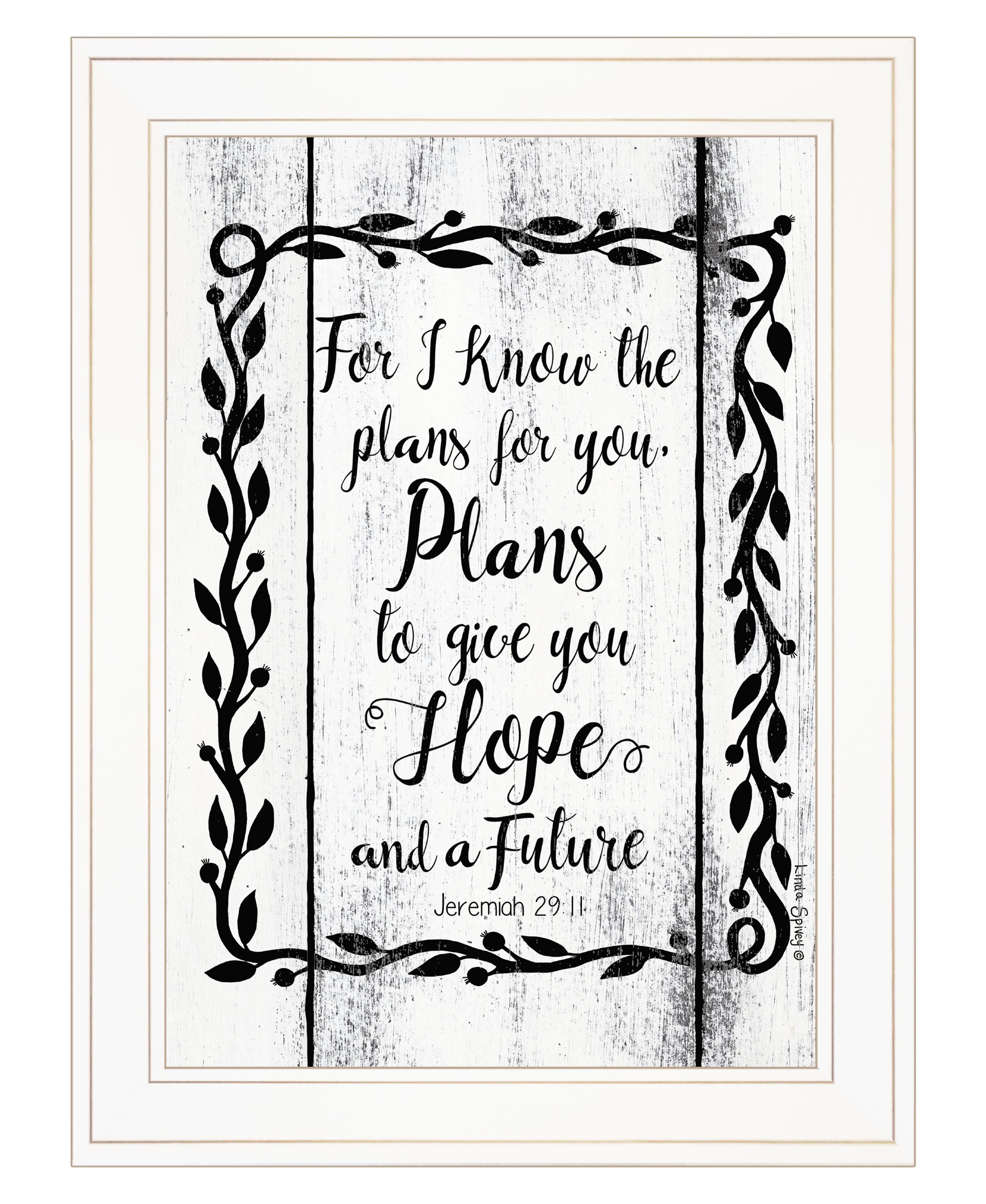 "Plans to Give You Hope" by Linda Spivey, Ready to Hang Framed Print, White Frame