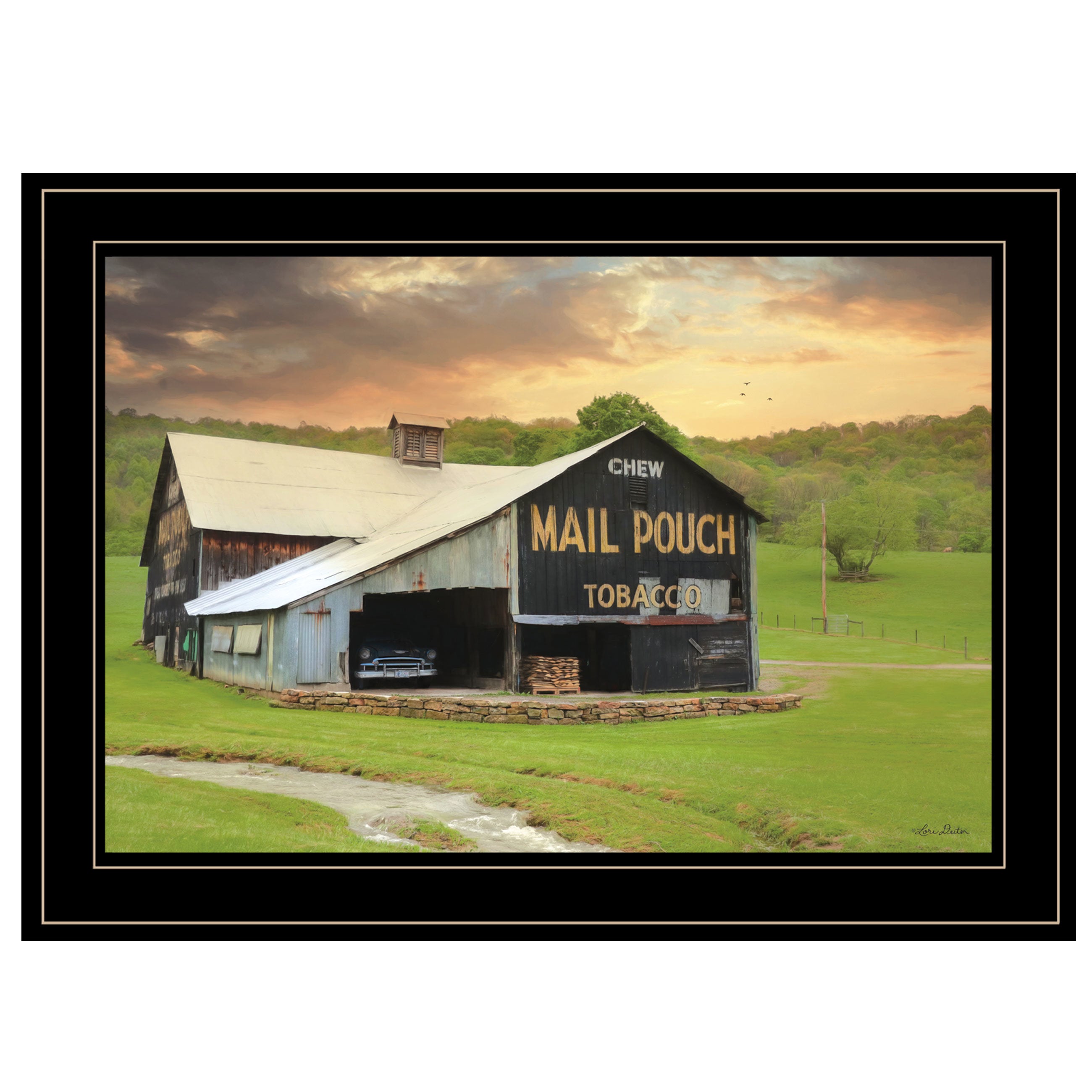 "Mail Pouch Barn" By Lori Deiter, Ready to Hang Framed Print, Black Frame