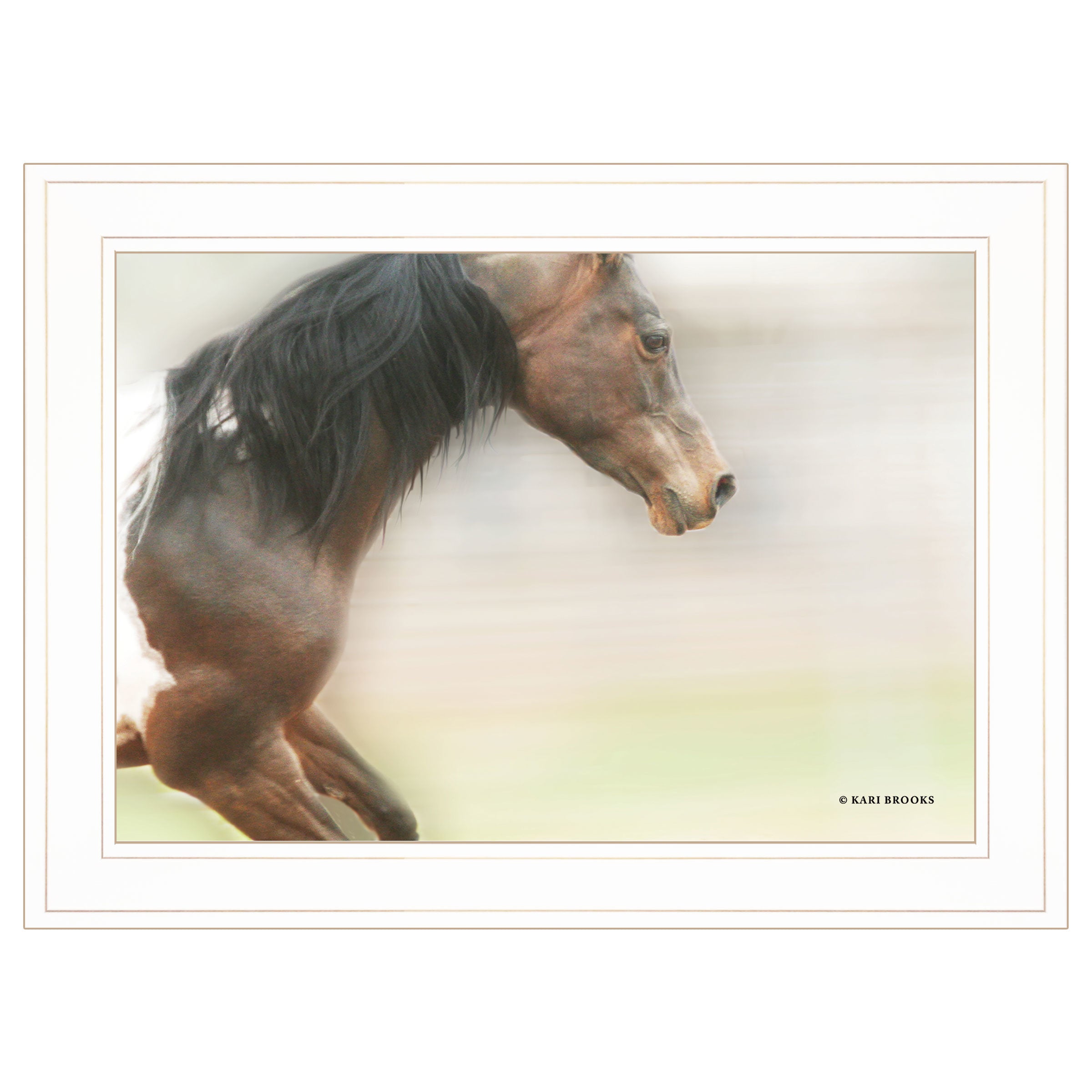 "Leap of Faith" By Kari Brooks, Ready to Hang Framed Print, Horse Wall Art, White Frame