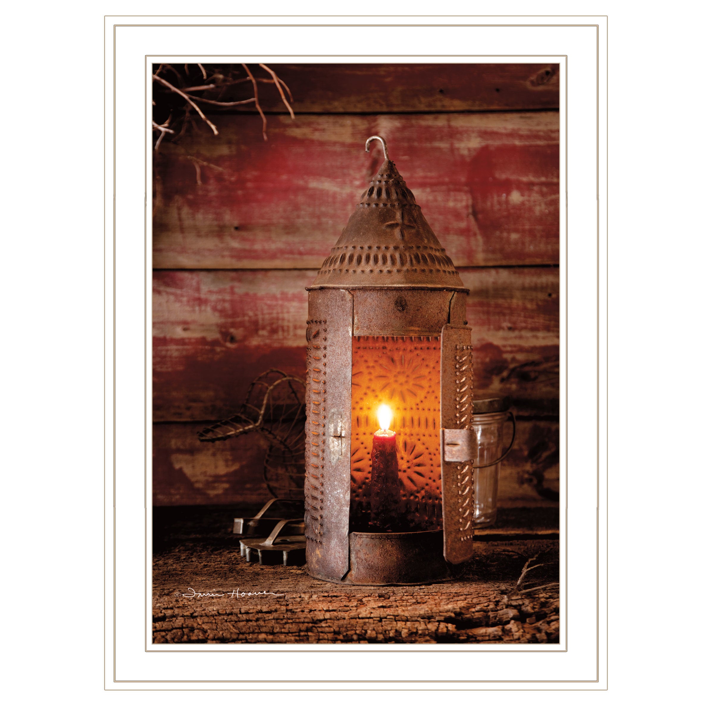 "Tinner's Lantern" By Irvin Hoover, Ready to Hang Framed Print, White Frame