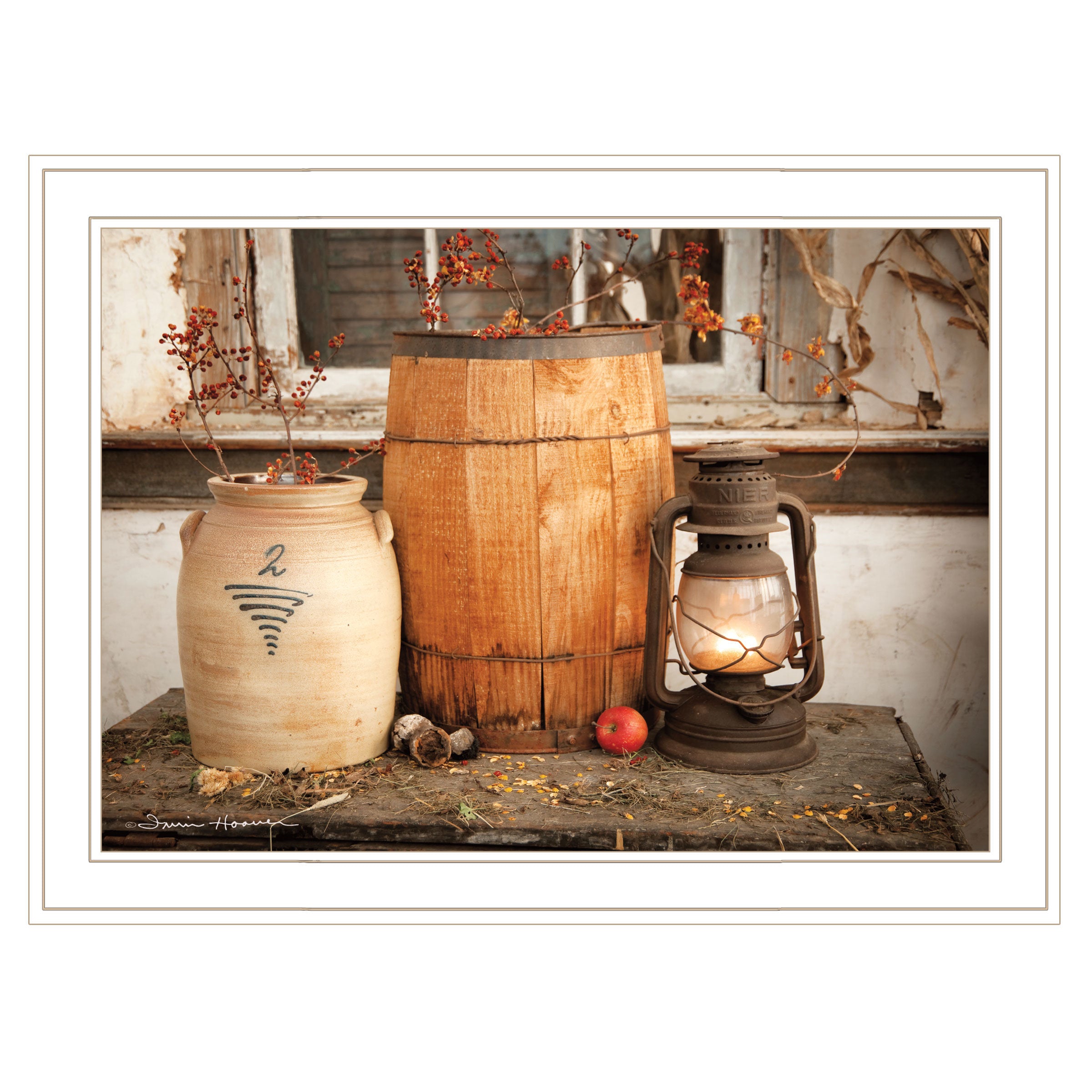 "The Nail Keg" By Irvin Hoover, Ready to Hang Framed Print, White Frame